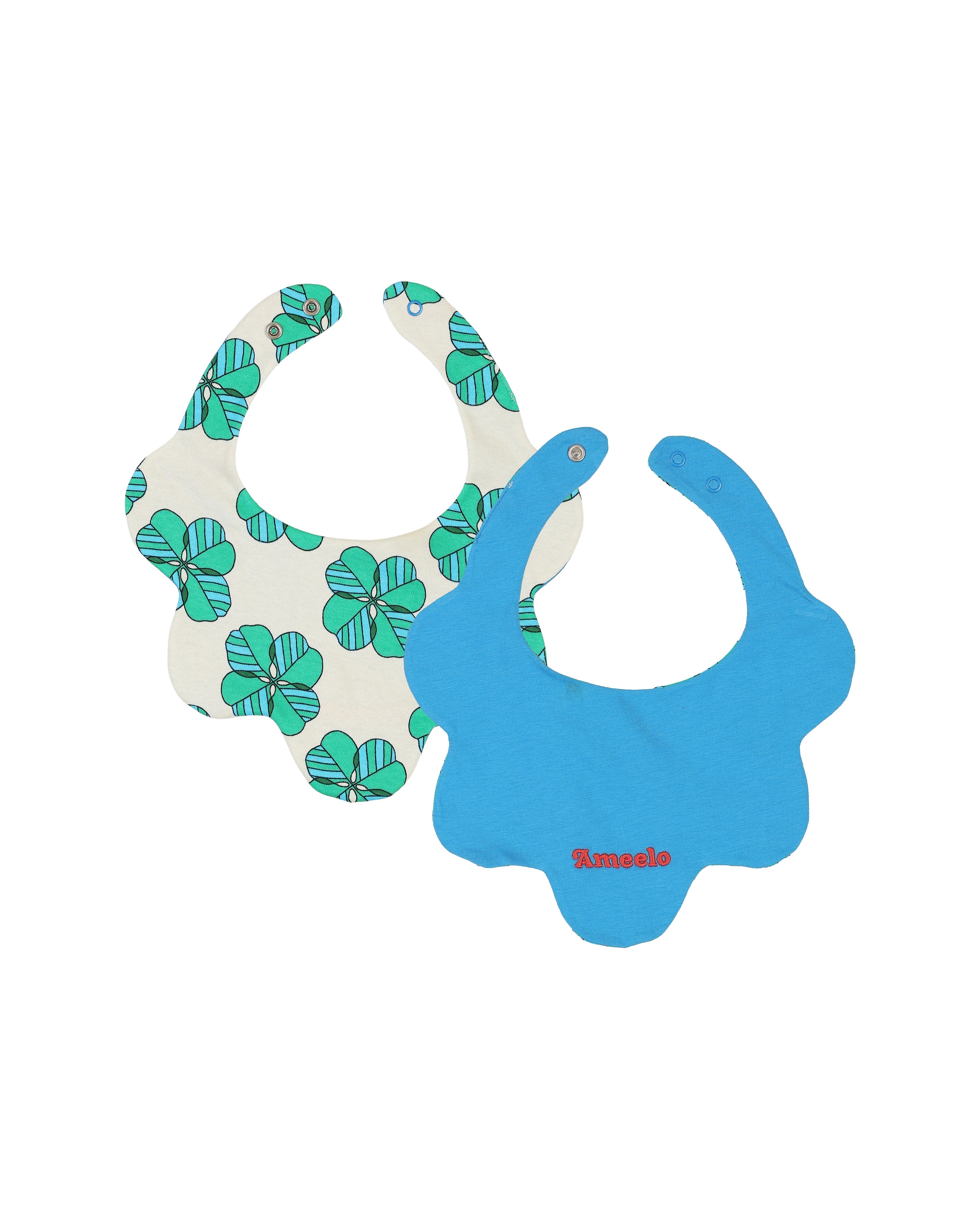 organic cotton - Jules Reversable Bib - Spring Clover & Blue - Bib - Ameelo - baby kids clothing