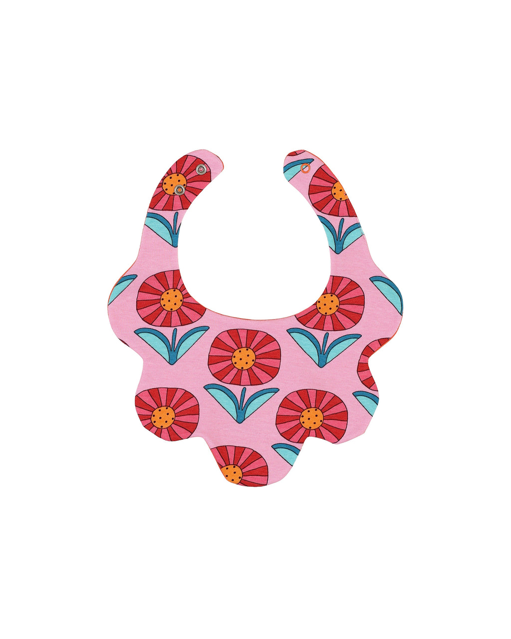 organic cotton - Jules Reversable Bib - Sunny Flower & Orange-Bib-Ameelo - baby kids clothing