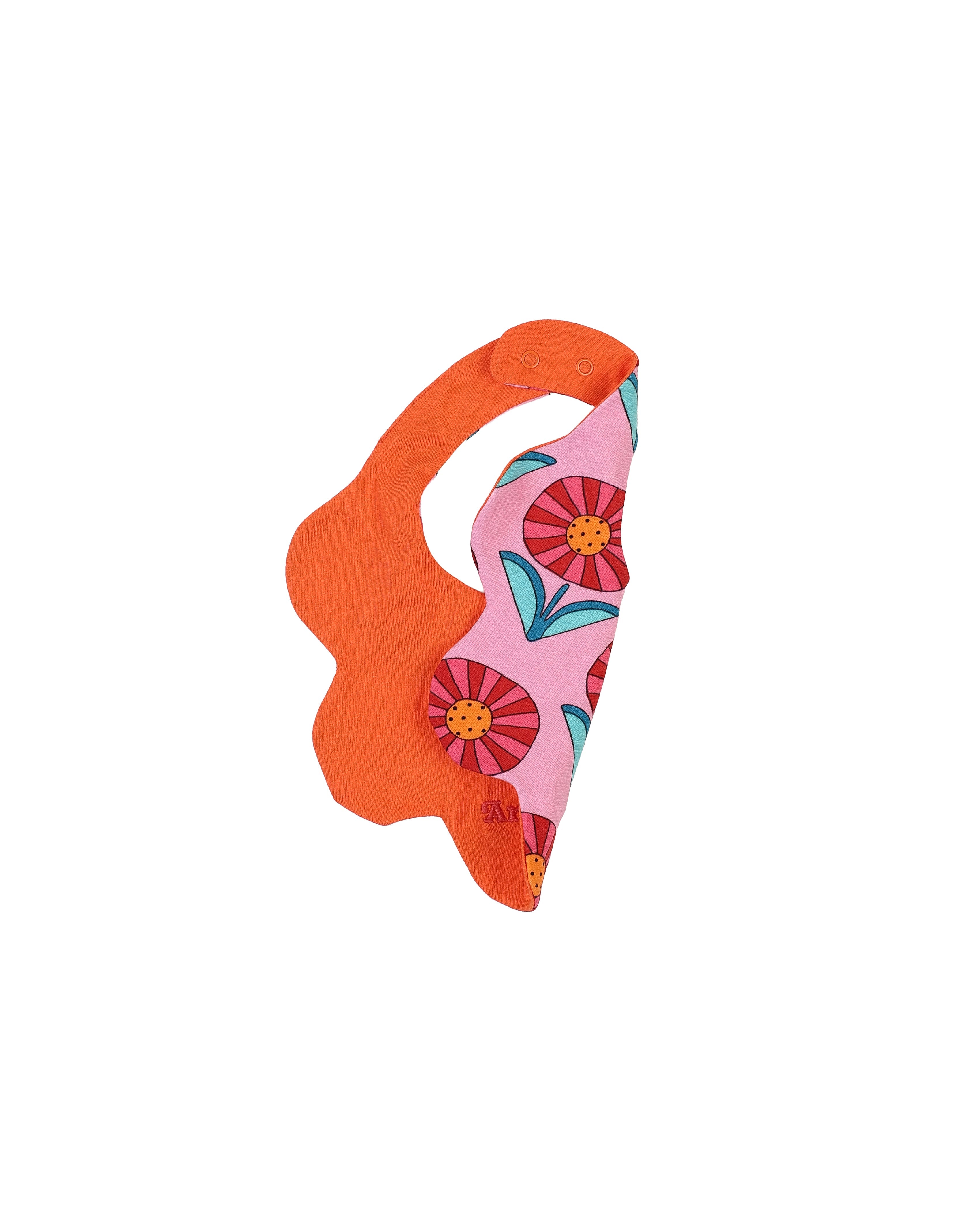 organic cotton - Jules Reversable Bib - Sunny Flower & Orange-Bib-Ameelo - baby kids clothing