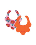 organic cotton - Jules Reversable Bib - Sunny Flower & Orange-Bib-Ameelo - baby kids clothing