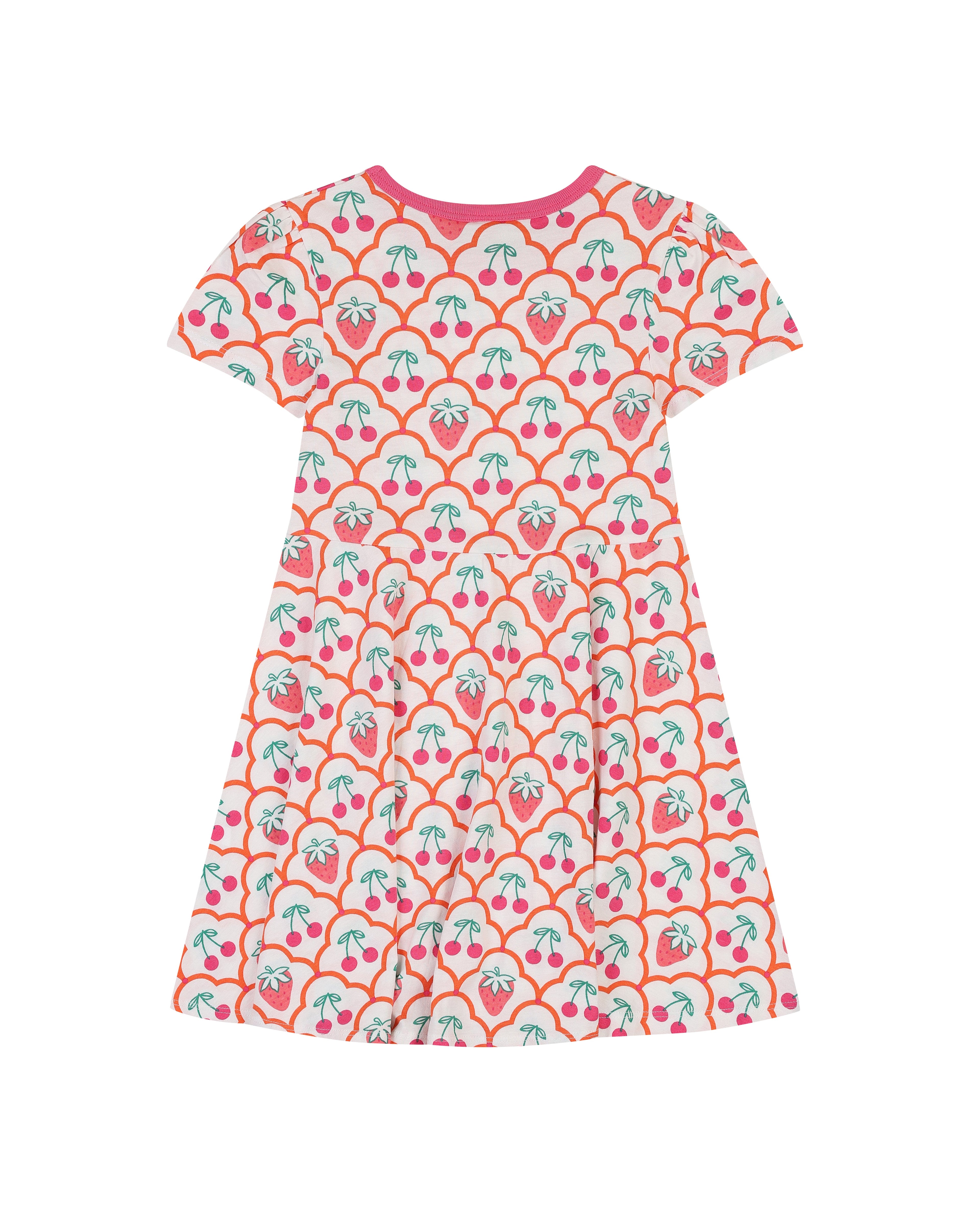 organic cotton - Ava Short Sleeve Dress - Cherry Berry - Dress - Ameelo - baby kids clothing