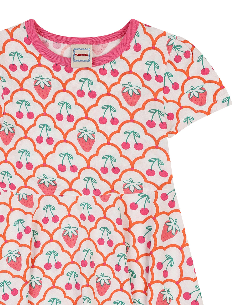 organic cotton - Ava Short Sleeve Dress - Cherry Berry - Dress - Ameelo - baby kids clothing