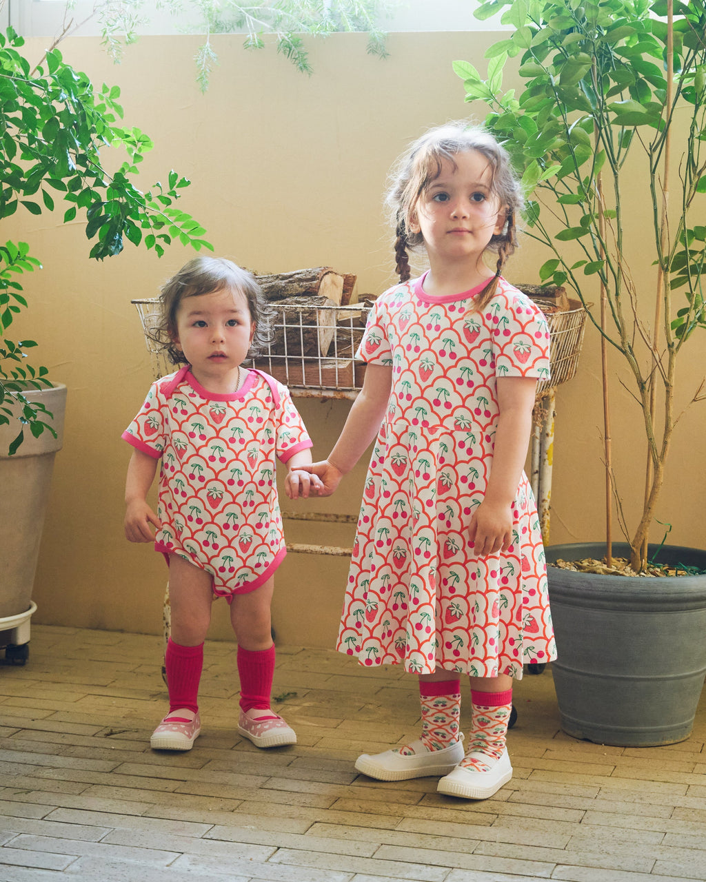 organic cotton - Ava Short Sleeve Dress - Cherry Berry - Dress - Ameelo - baby kids clothing