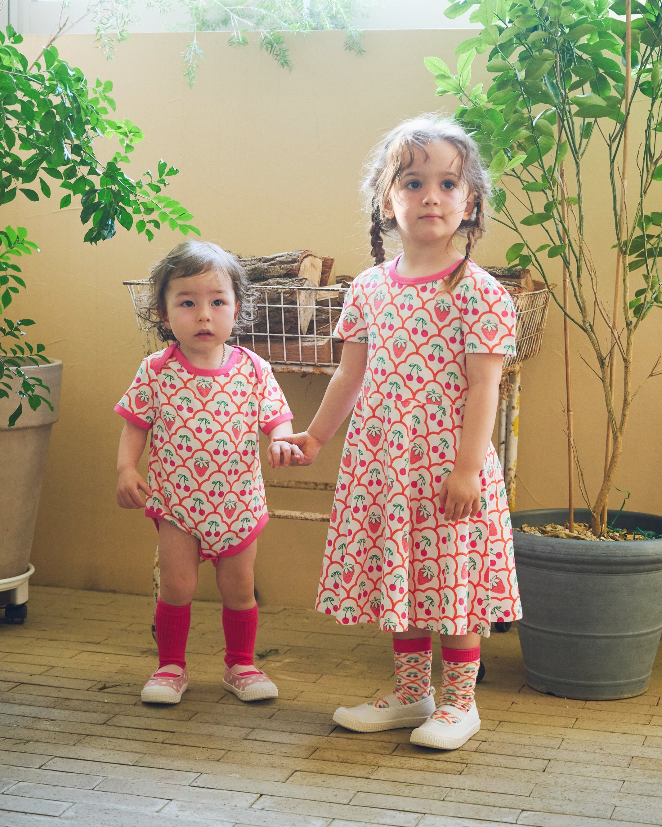 organic cotton - Ava Short Sleeve Dress - Cherry Berry - Dress - Ameelo - baby kids clothing