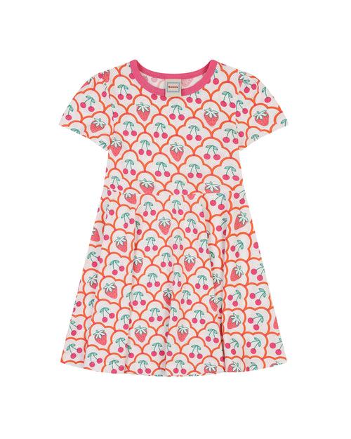 organic cotton - Ava Short Sleeve Dress - Cherry Berry - Dress - Ameelo - baby kids clothing