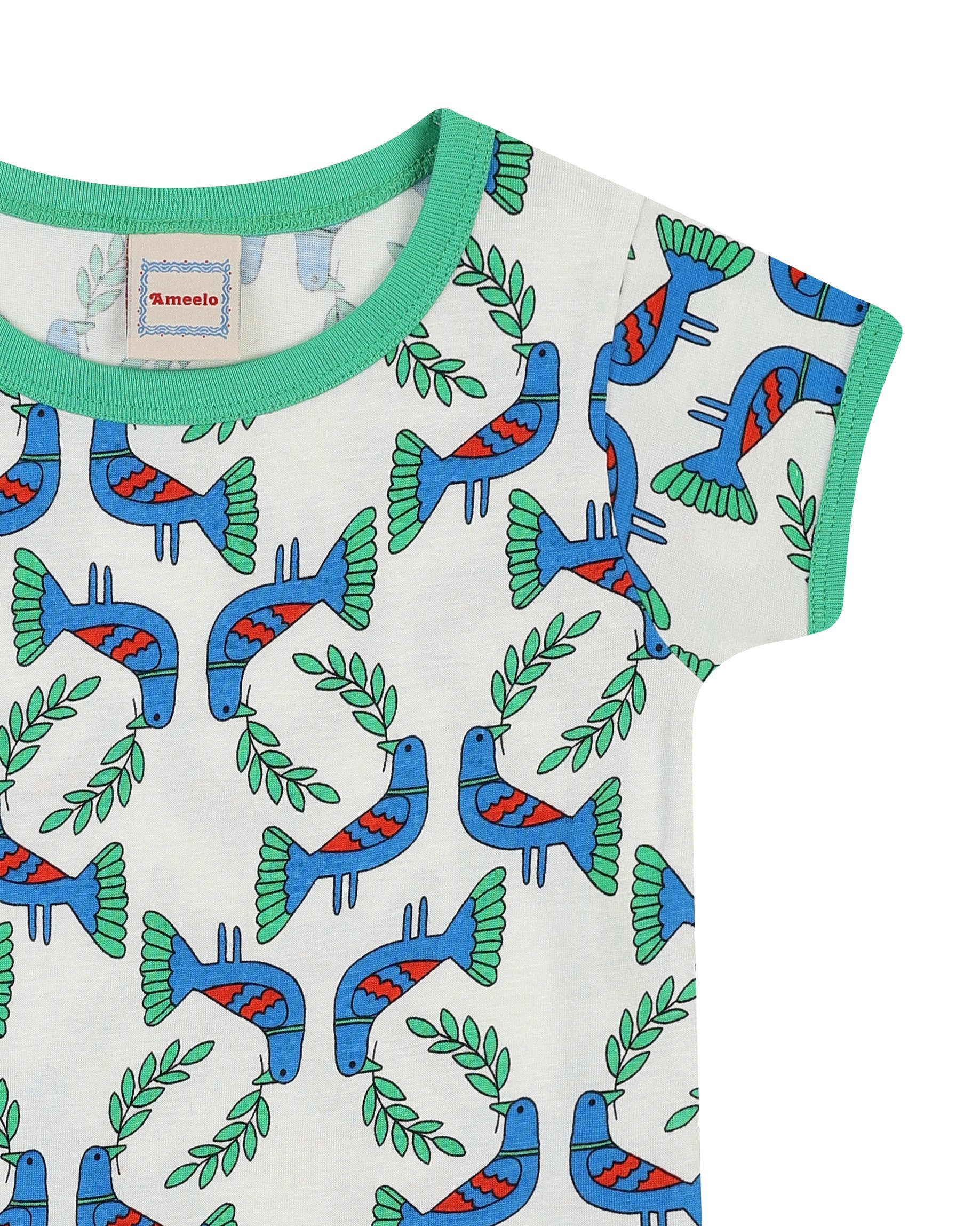 organic cotton - Cody Short Sleeve T-Shirt - Blue Bird - T-Shirt - Ameelo - baby kids clothing