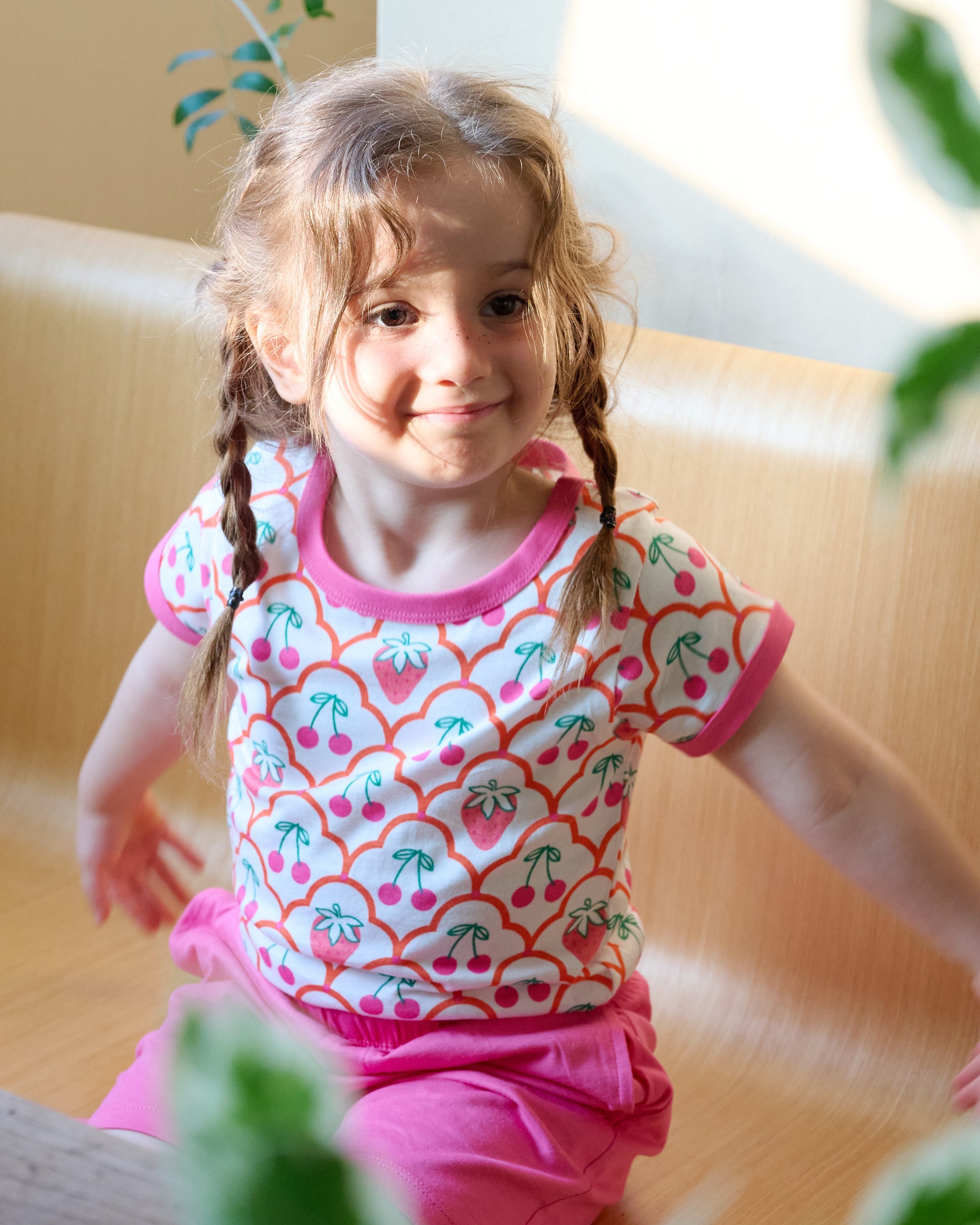 organic cotton - Cody Short Sleeve T-Shirt - Cherry Berry - T-Shirt - Ameelo - baby kids clothing