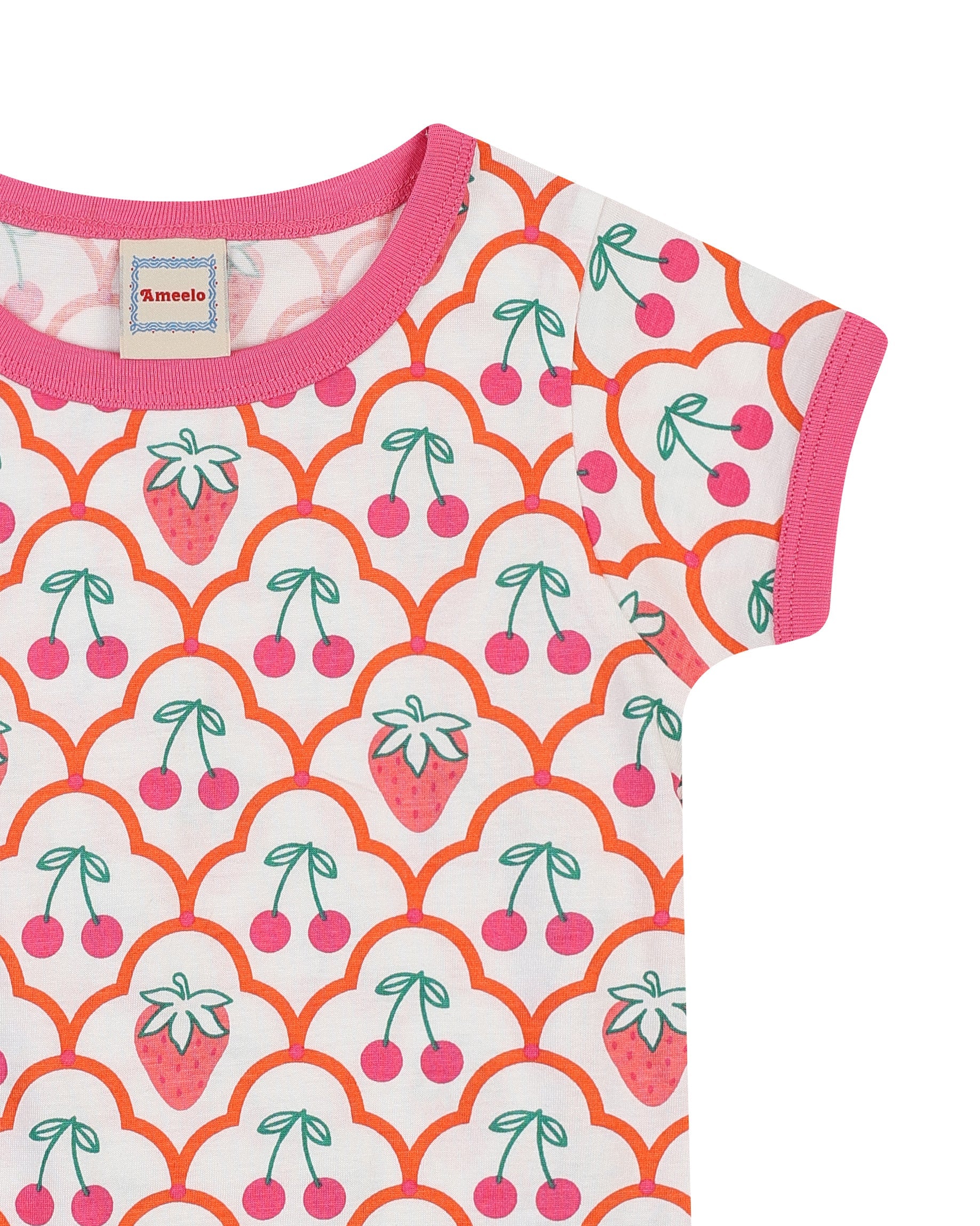 organic cotton - Cody Short Sleeve T-Shirt - Cherry Berry - T-Shirt - Ameelo - baby kids clothing