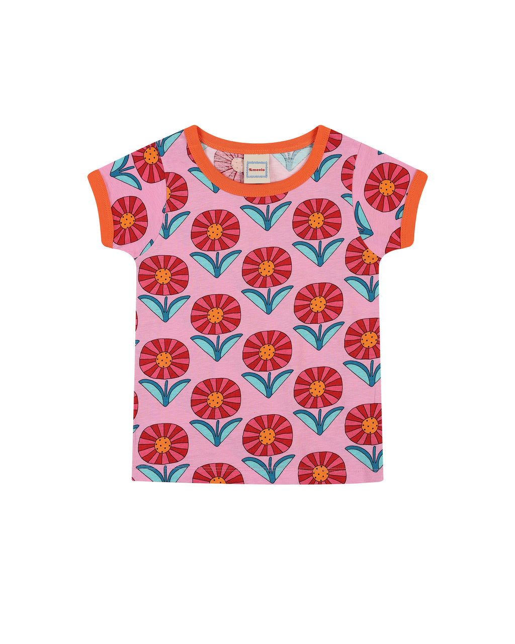 organic cotton - Cody Short Sleeve T-Shirt - Sunny Flower - T-Shirt - Ameelo - baby kids clothing