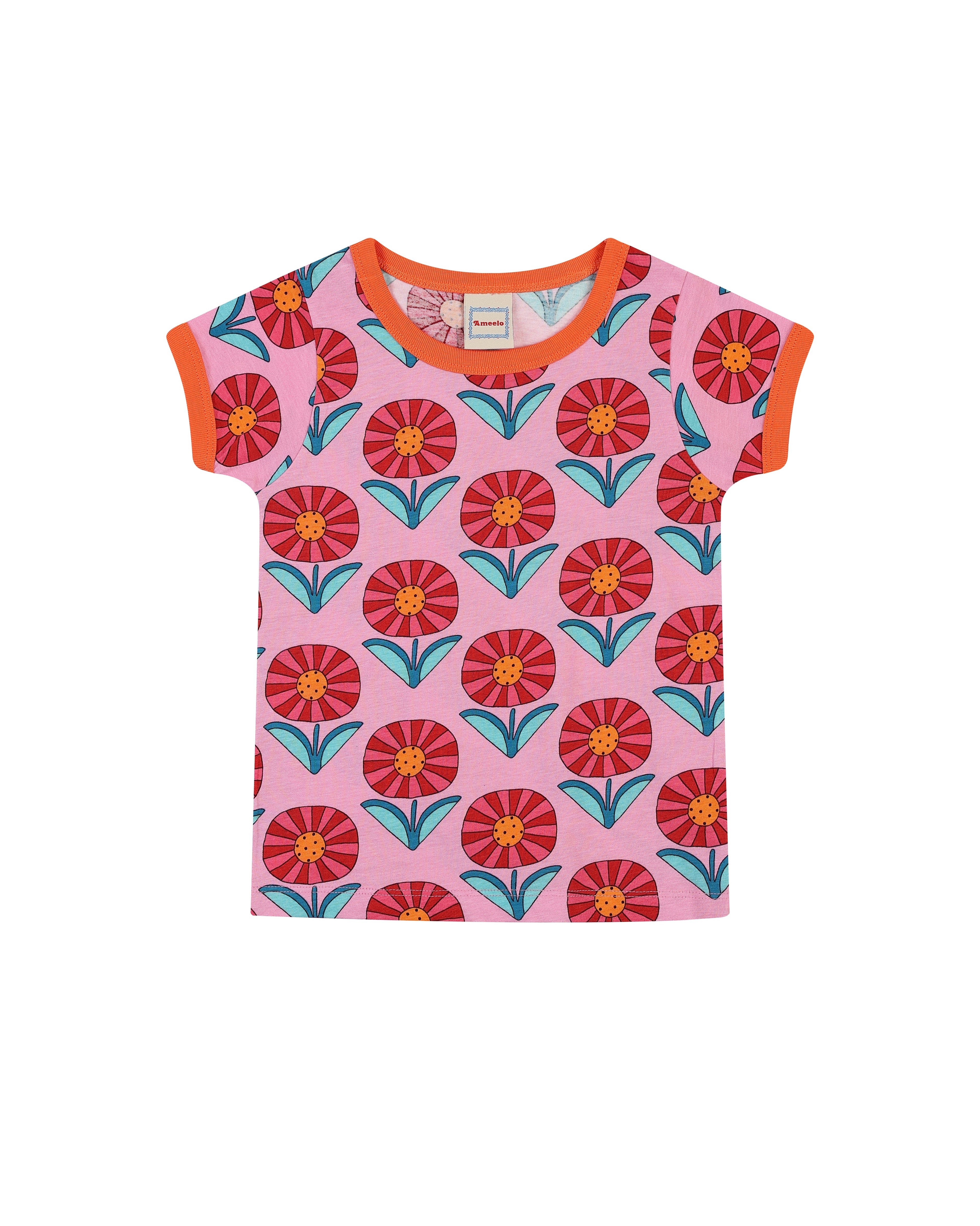organic cotton - Cody Short Sleeve T-Shirt - Sunny Flower - T-Shirt - Ameelo - baby kids clothing