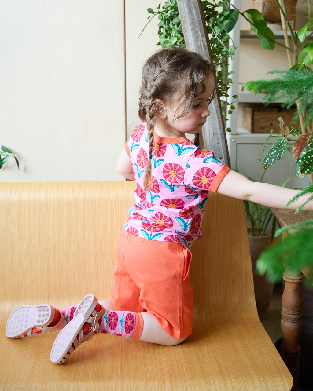 organic cotton - Cody Short Sleeve T-Shirt - Sunny Flower - T-Shirt - Ameelo - baby kids clothing
