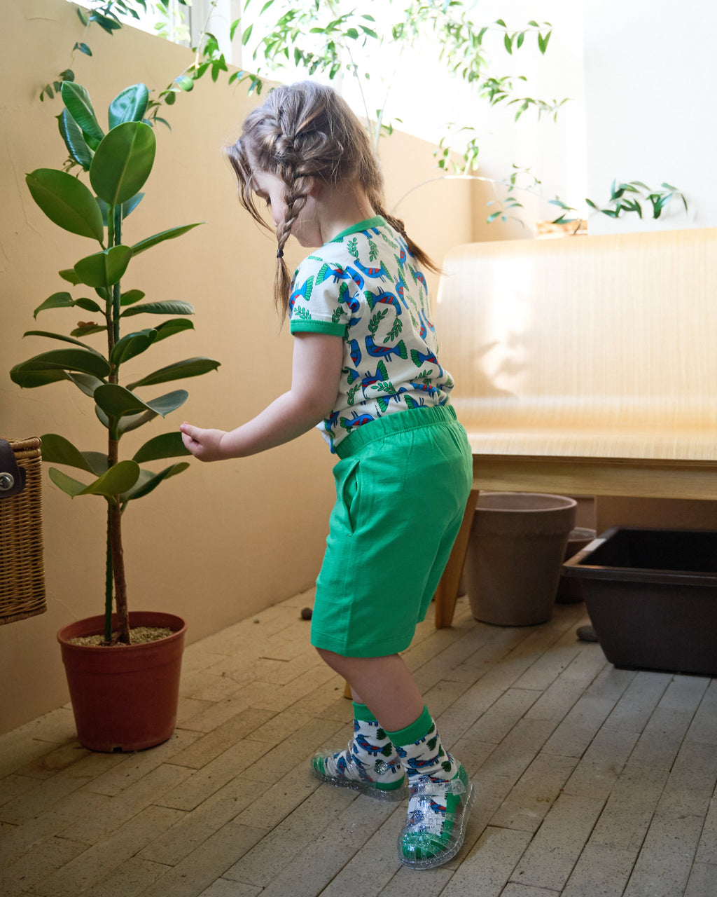 organic cotton - Jody Shorts - Green - Pants - Ameelo - baby kids clothing