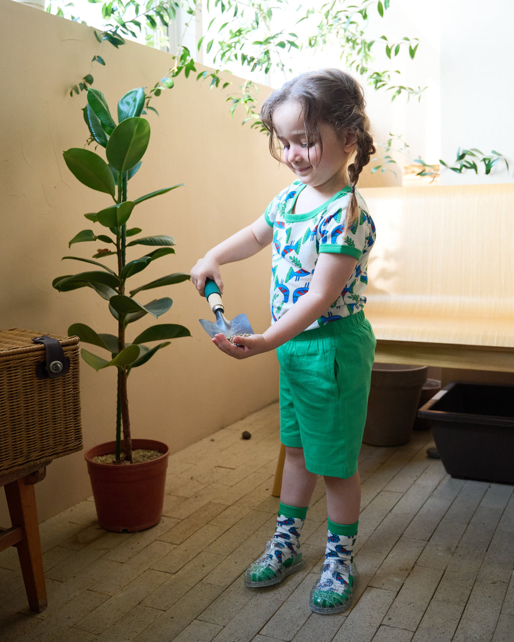 organic cotton - Jody Shorts - Green - Pants - Ameelo - baby kids clothing