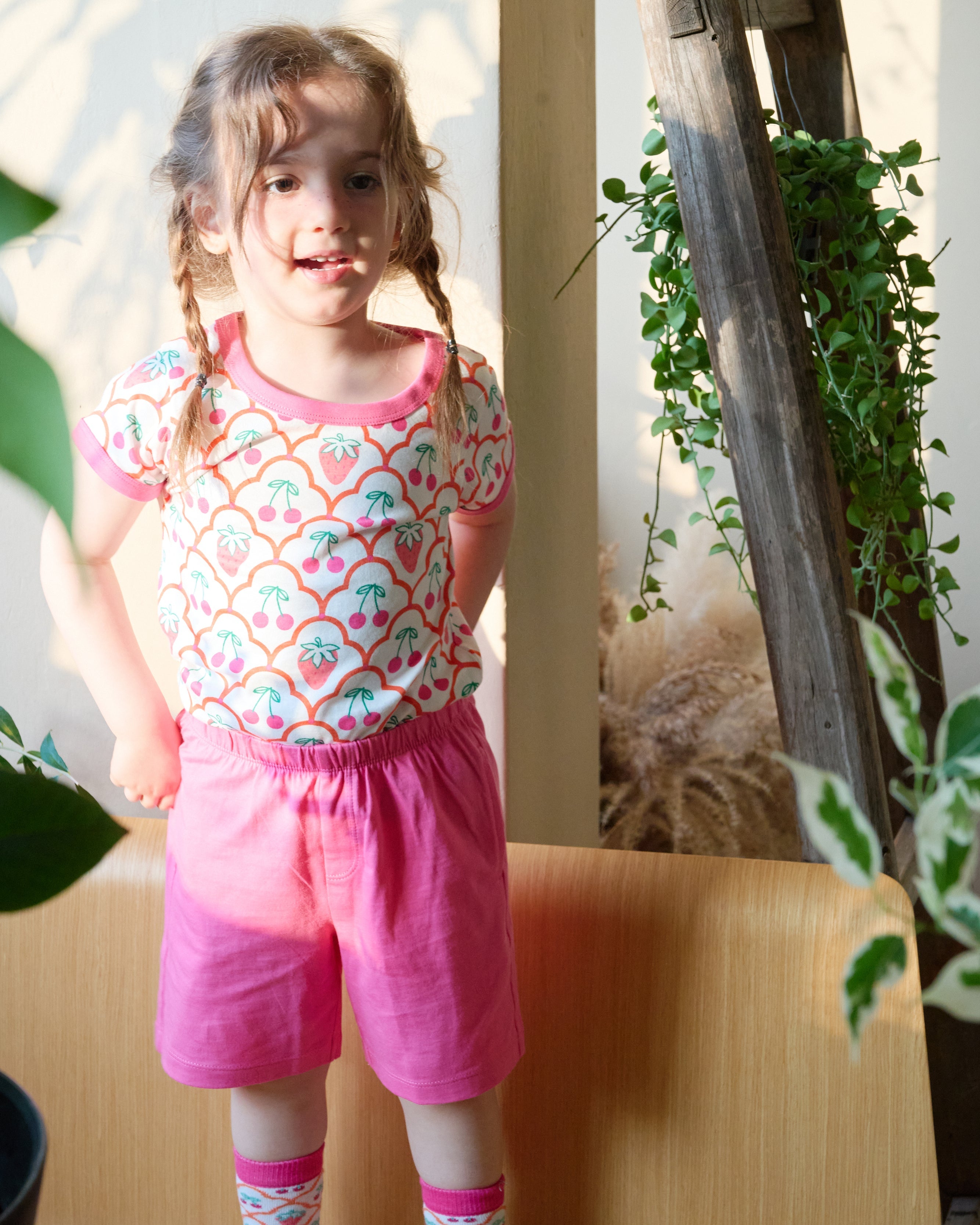 organic cotton - Jody Shorts - Pink - Pants - Ameelo - baby kids clothing