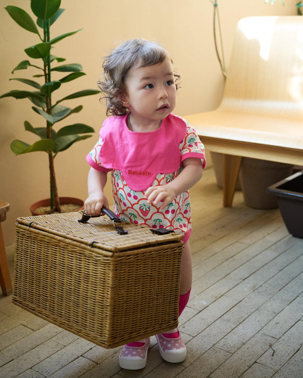 organic cotton - Jules Reversable Bib - Cherry Berry & Pink - Bib - Ameelo - baby kids clothing