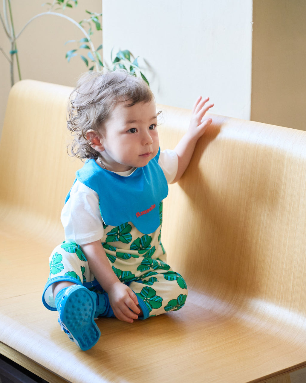 organic cotton - Jules Reversable Bib - Spring Clover & Blue - Bib - Ameelo - baby kids clothing