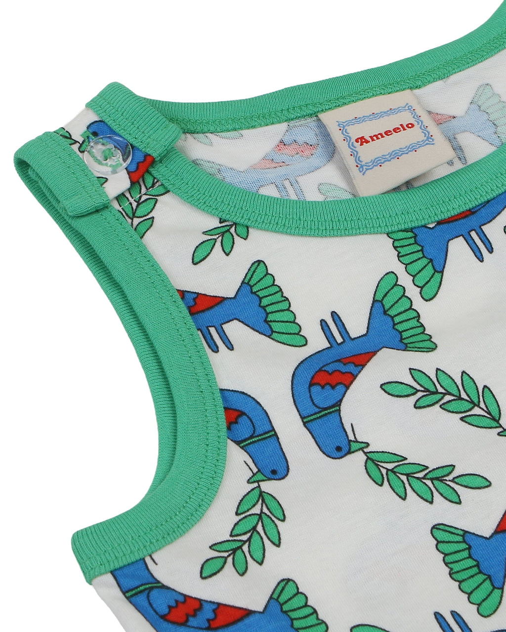 organic cotton - Kai Short Dungarees - Blue Bird - Dungarees - Ameelo - baby kids clothing