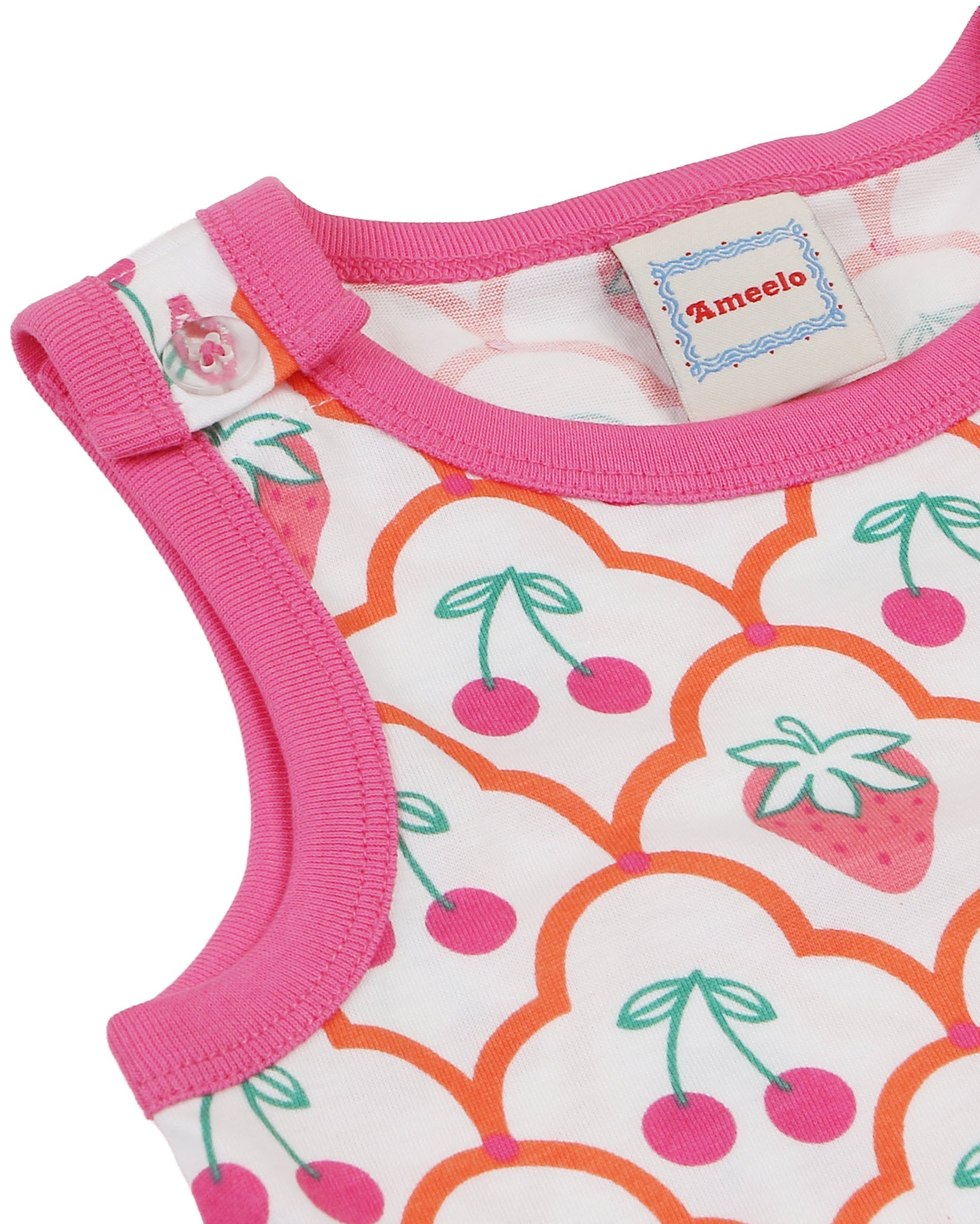 organic cotton - Kai Short Dungarees - Cherry Berry - Dungarees - Ameelo - baby kids clothing