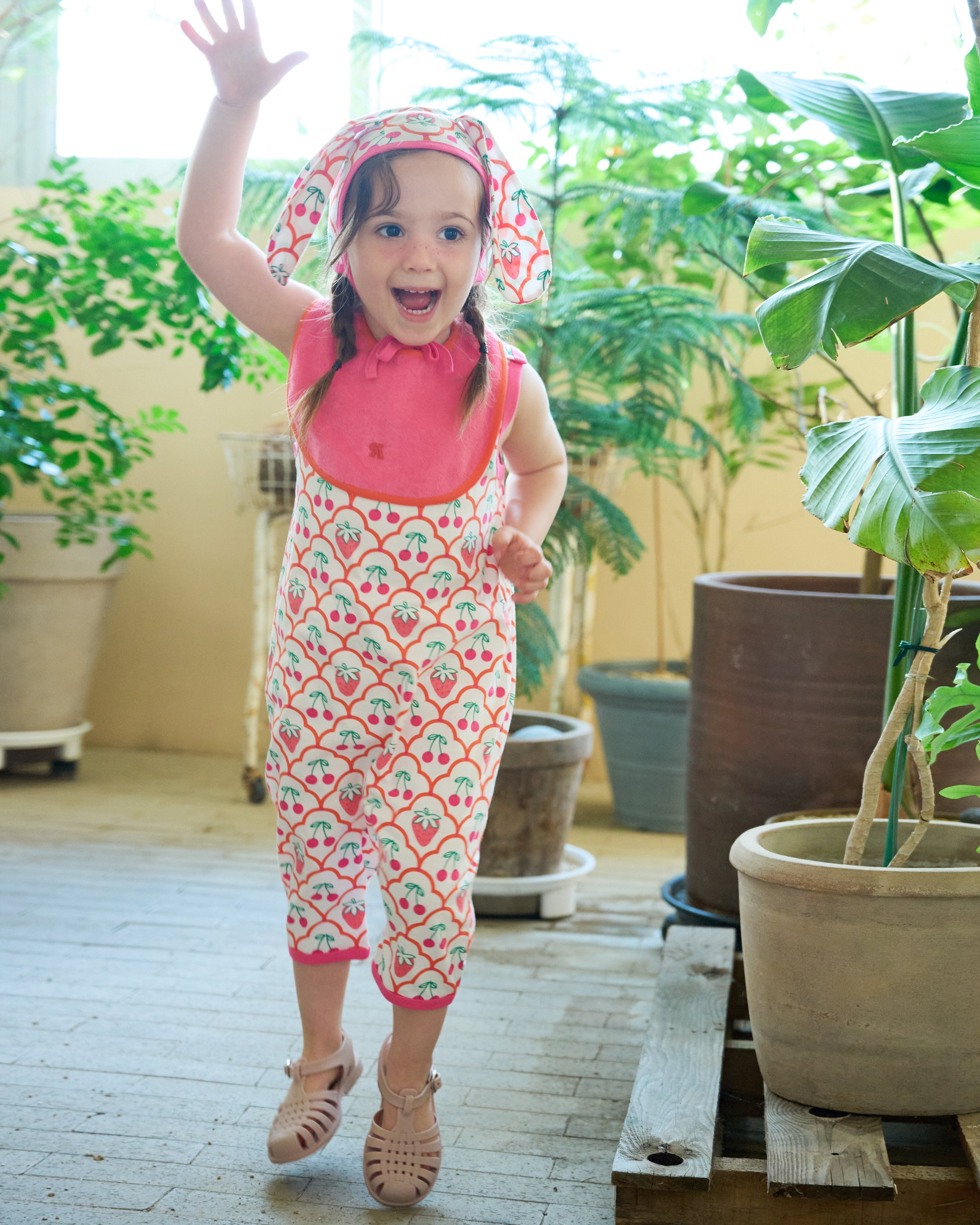 organic cotton - Kai Short Dungarees - Cherry Berry - Dungarees - Ameelo - baby kids clothing