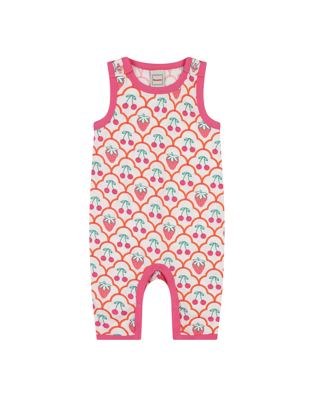 organic cotton - Kai Short Dungarees - Cherry Berry - Dungarees - Ameelo - baby kids clothing