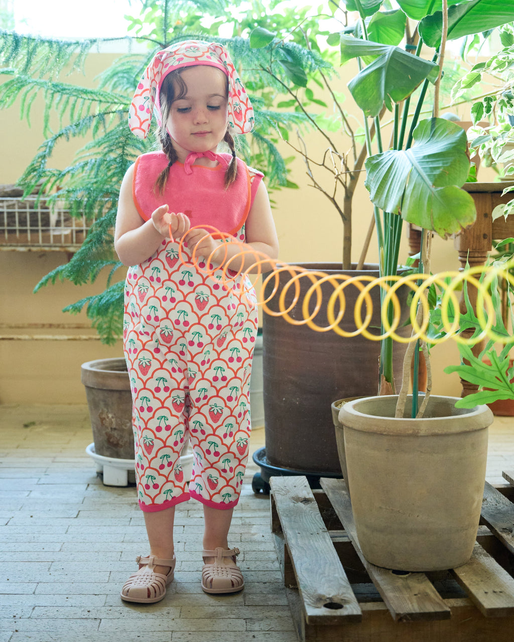 organic cotton - Kai Short Dungarees - Cherry Berry - Dungarees - Ameelo - baby kids clothing