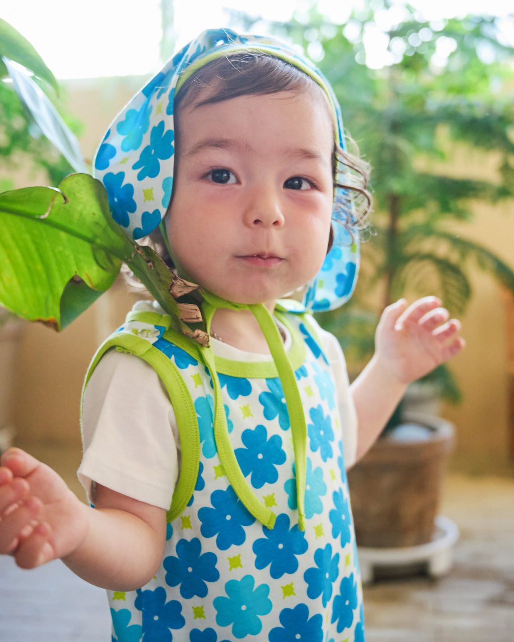 organic cotton - Kai Short Dungarees - Sky Clover - Dungarees - Ameelo - baby kids clothing