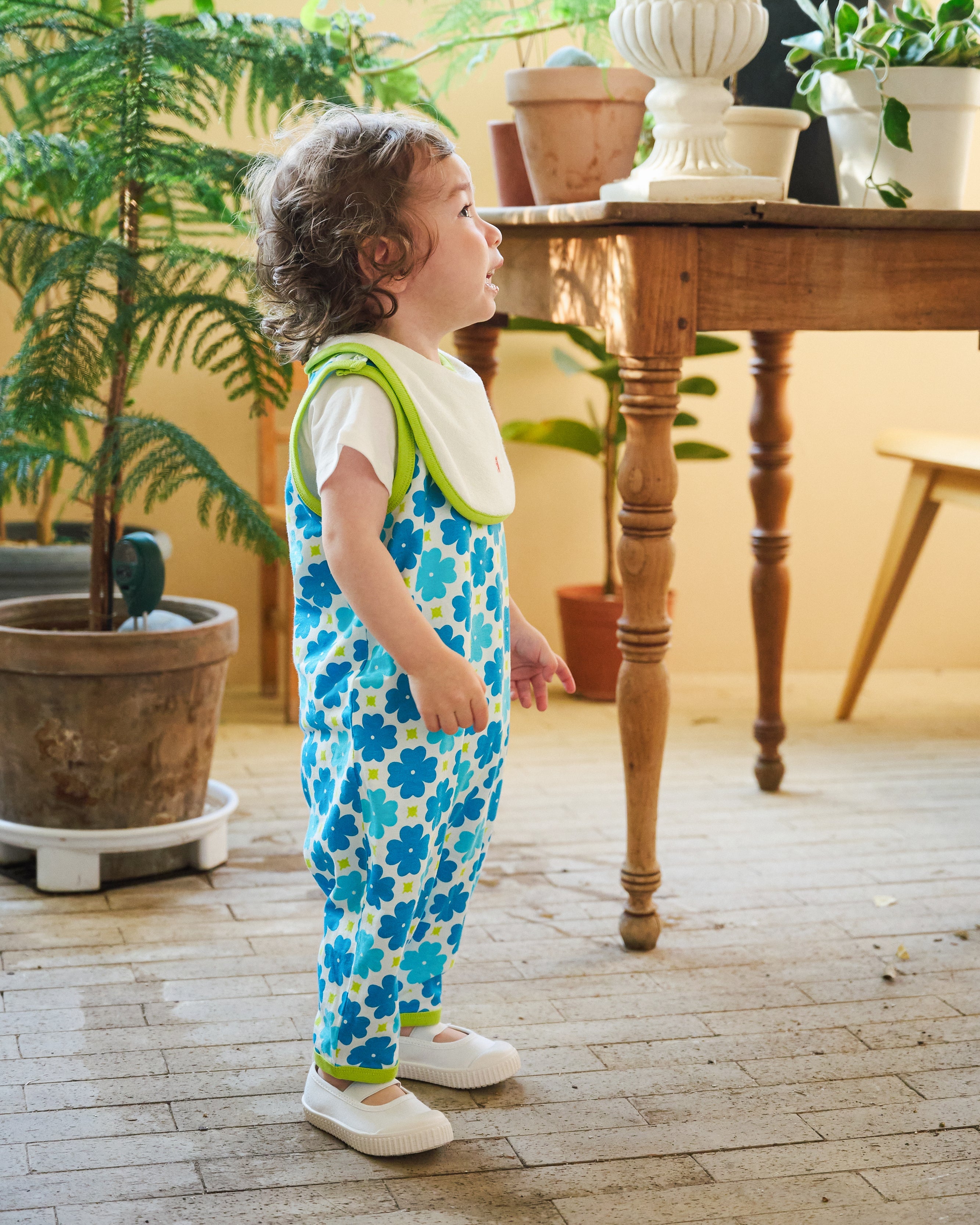 organic cotton - Kai Short Dungarees - Sky Clover - Dungarees - Ameelo - baby kids clothing