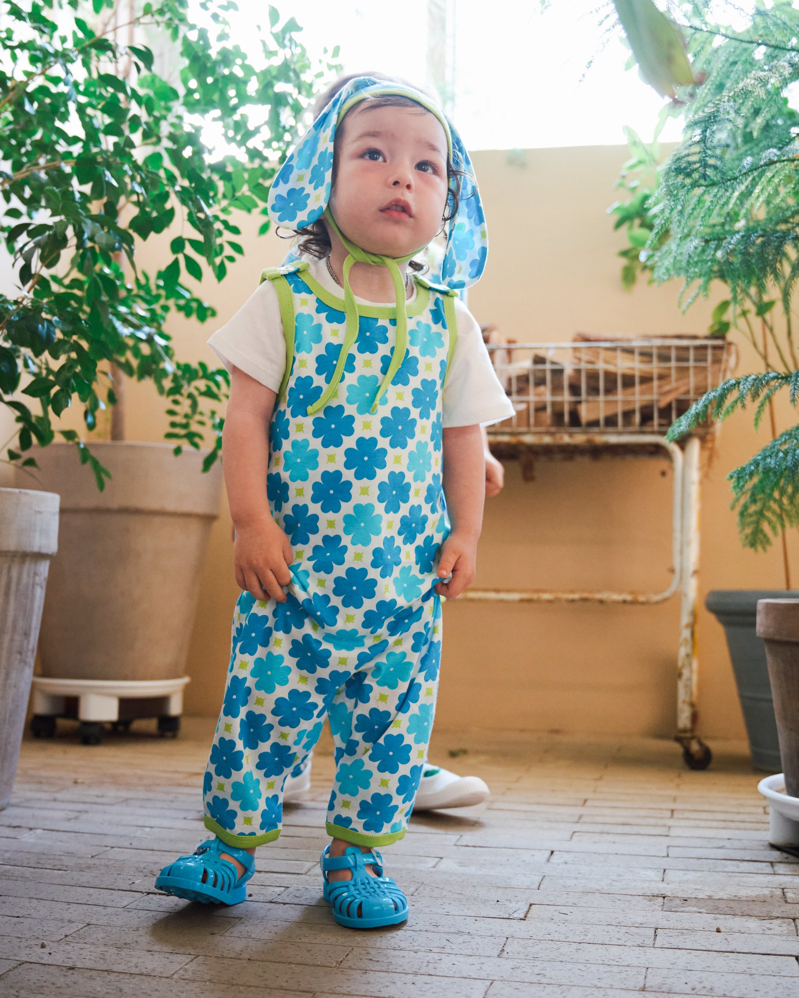 organic cotton - Kai Short Dungarees - Sky Clover - Dungarees - Ameelo - baby kids clothing