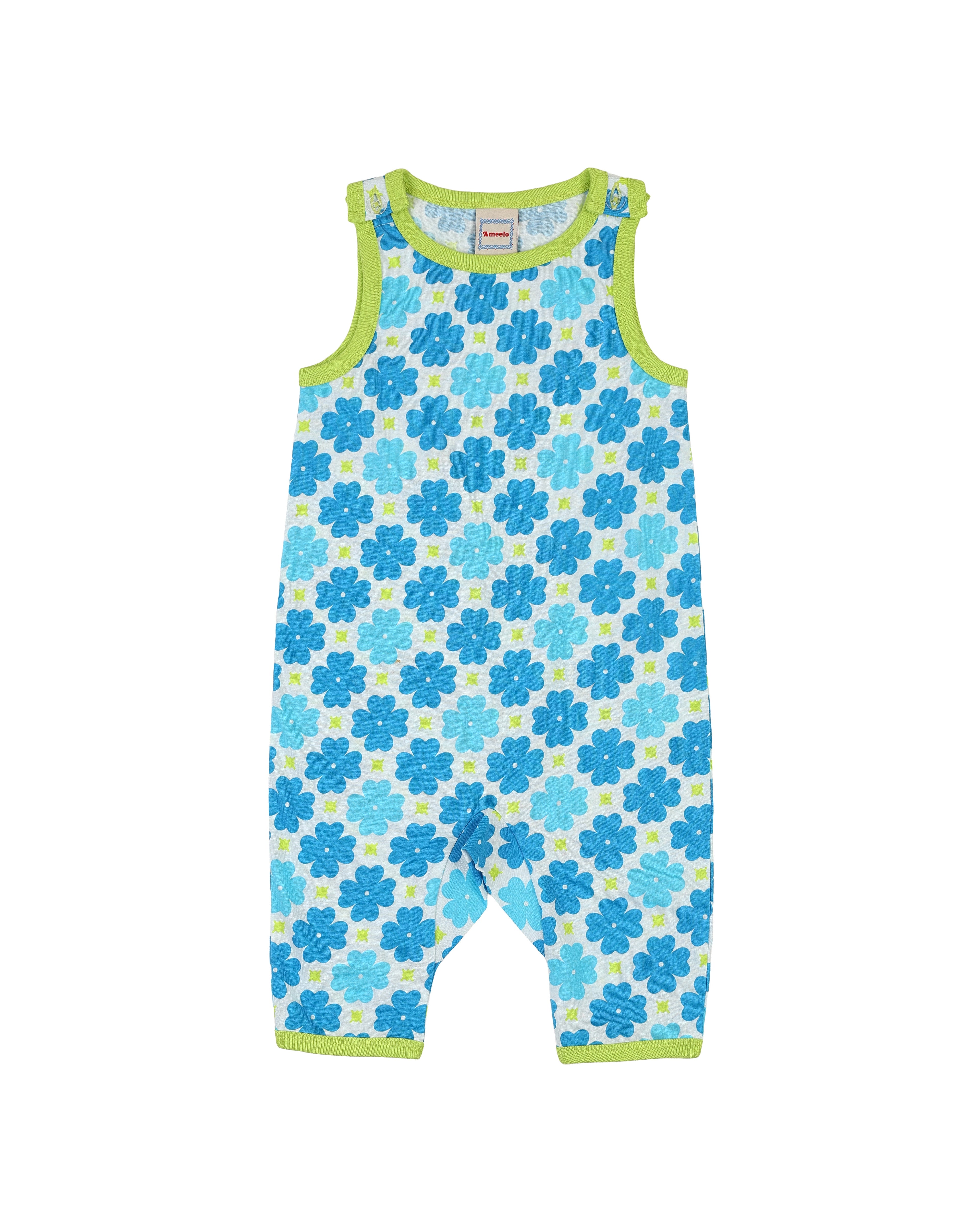 organic cotton - Kai Short Dungarees - Sky Clover - Dungarees - Ameelo - baby kids clothing