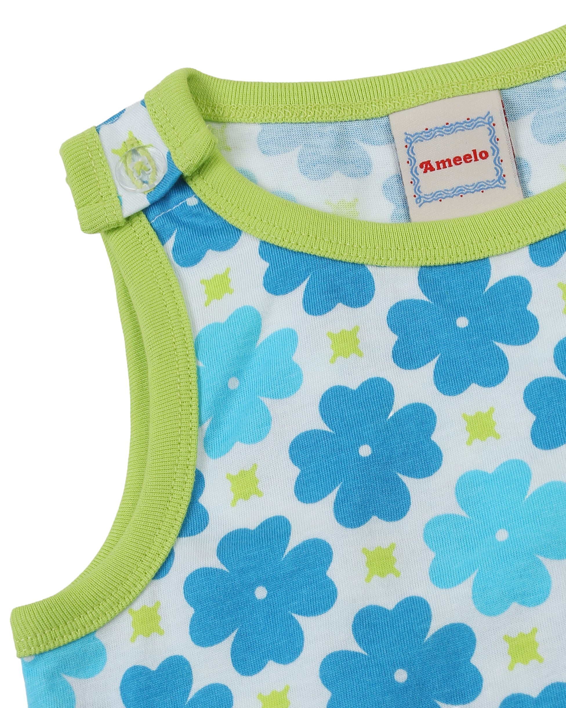 organic cotton - Kai Short Dungarees - Sky Clover - Dungarees - Ameelo - baby kids clothing