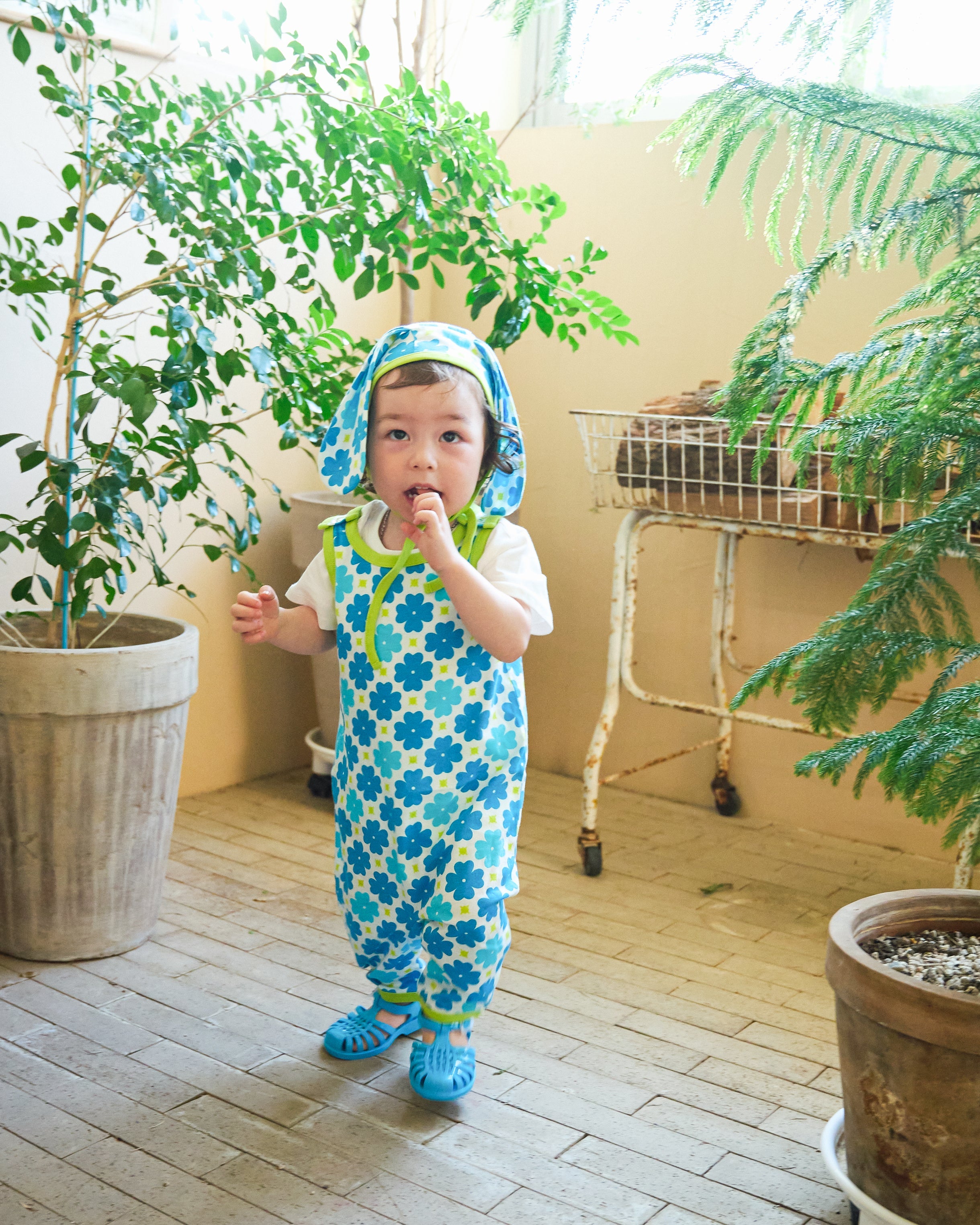 organic cotton - Kai Short Dungarees - Sky Clover - Dungarees - Ameelo - baby kids clothing