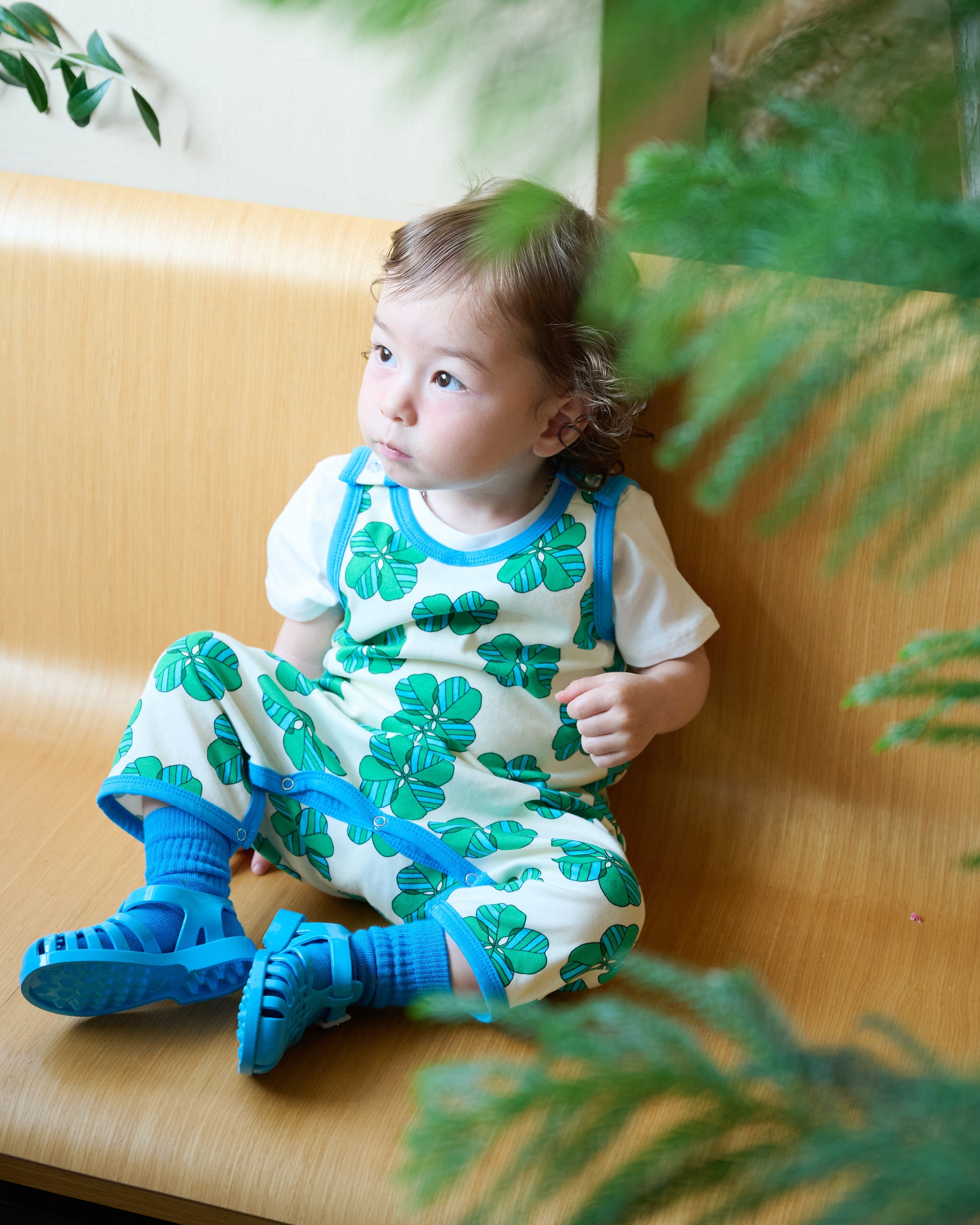 organic cotton - Kai Short Dungarees - Spring Clover - Dungarees - Ameelo - baby kids clothing