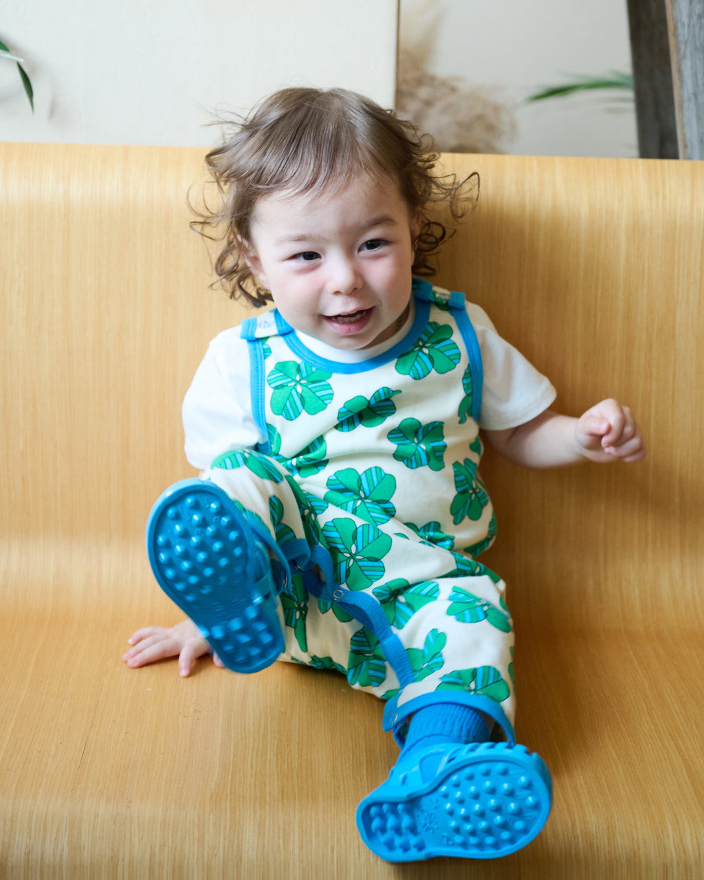 organic cotton - Kai Short Dungarees - Spring Clover - Dungarees - Ameelo - baby kids clothing