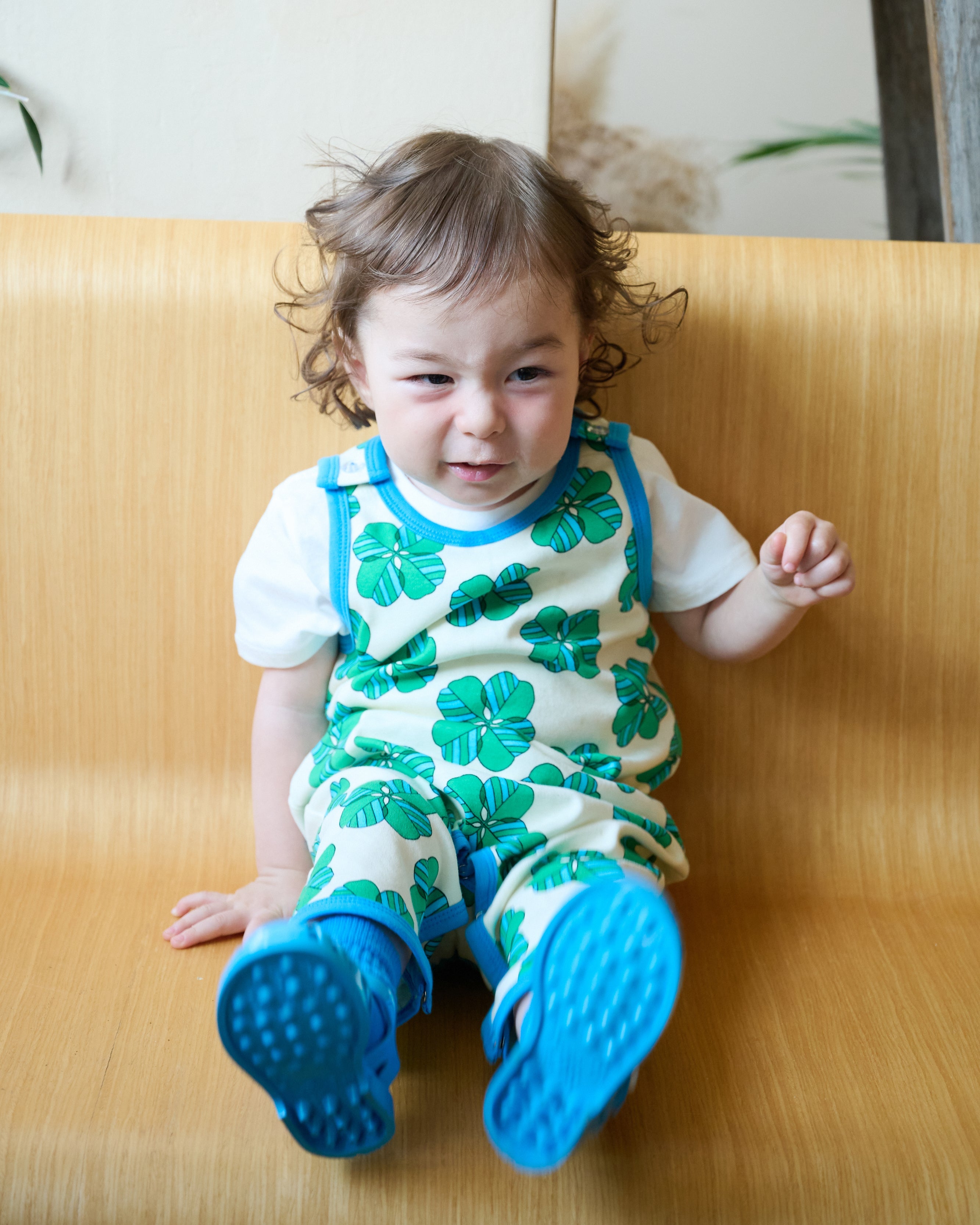 organic cotton - Kai Short Dungarees - Spring Clover - Dungarees - Ameelo - baby kids clothing