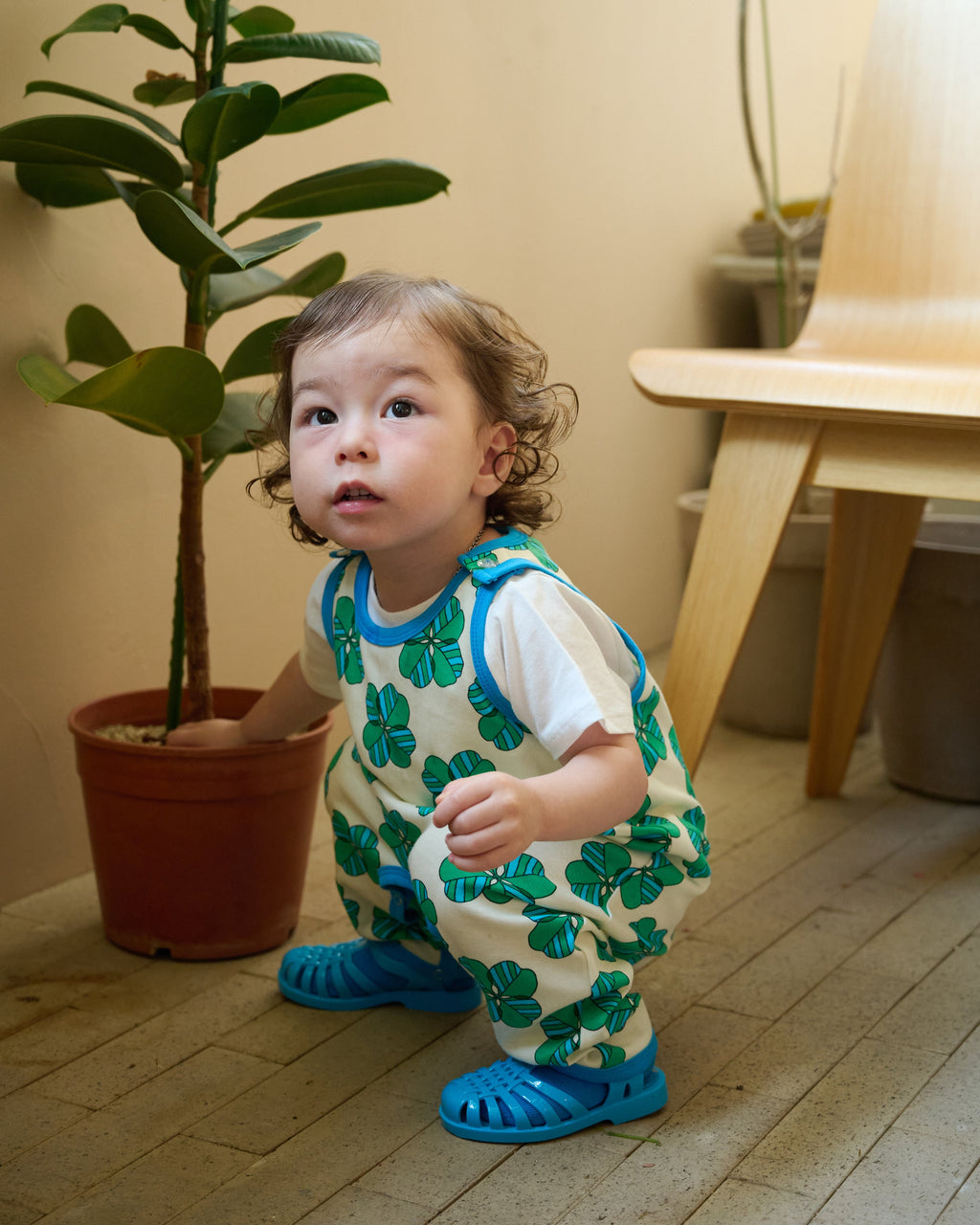 organic cotton - Kai Short Dungarees - Spring Clover - Dungarees - Ameelo - baby kids clothing