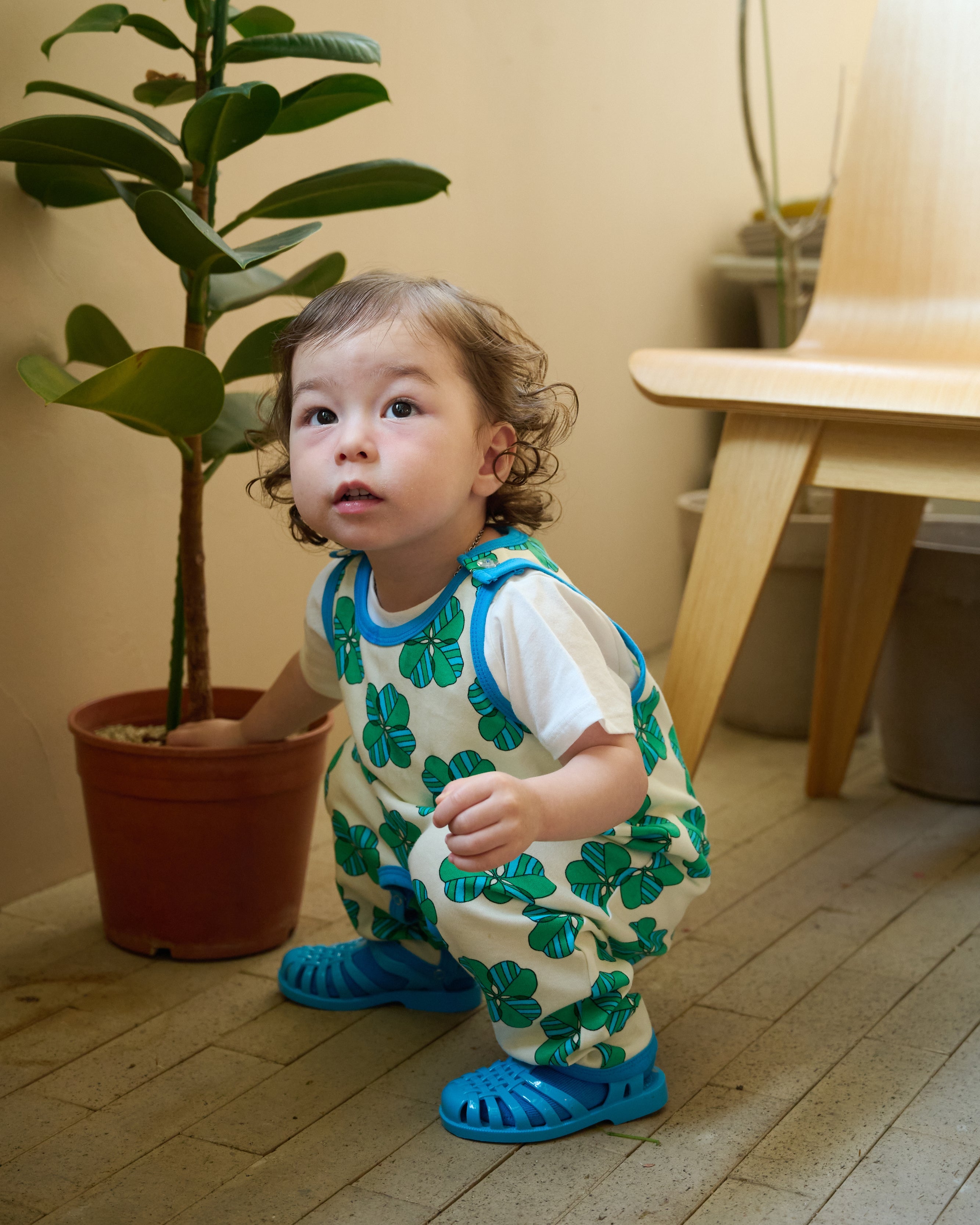 organic cotton - Kai Short Dungarees - Spring Clover - Dungarees - Ameelo - baby kids clothing