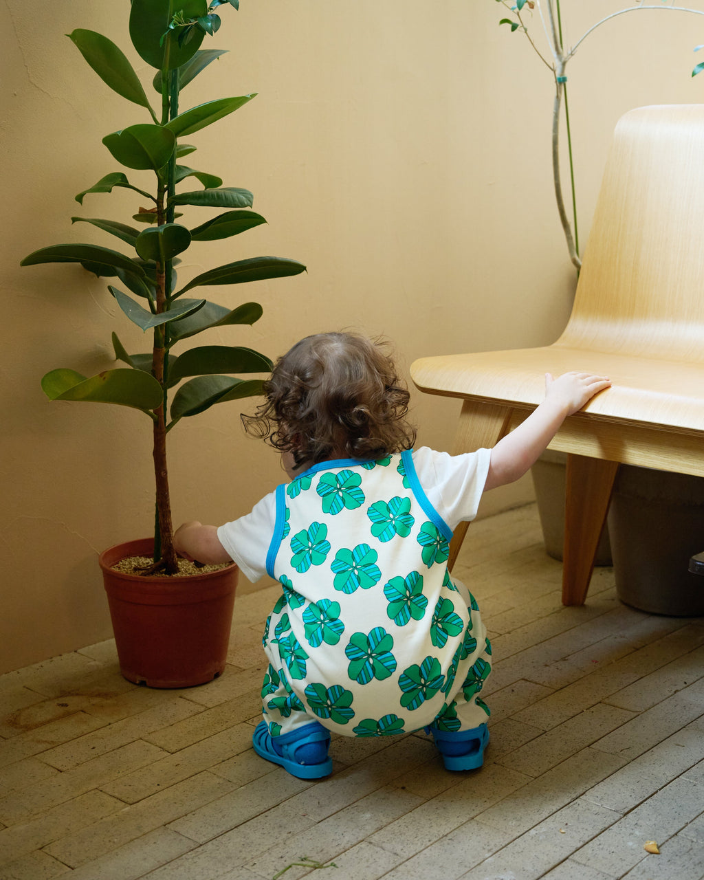 organic cotton - Kai Short Dungarees - Spring Clover - Dungarees - Ameelo - baby kids clothing