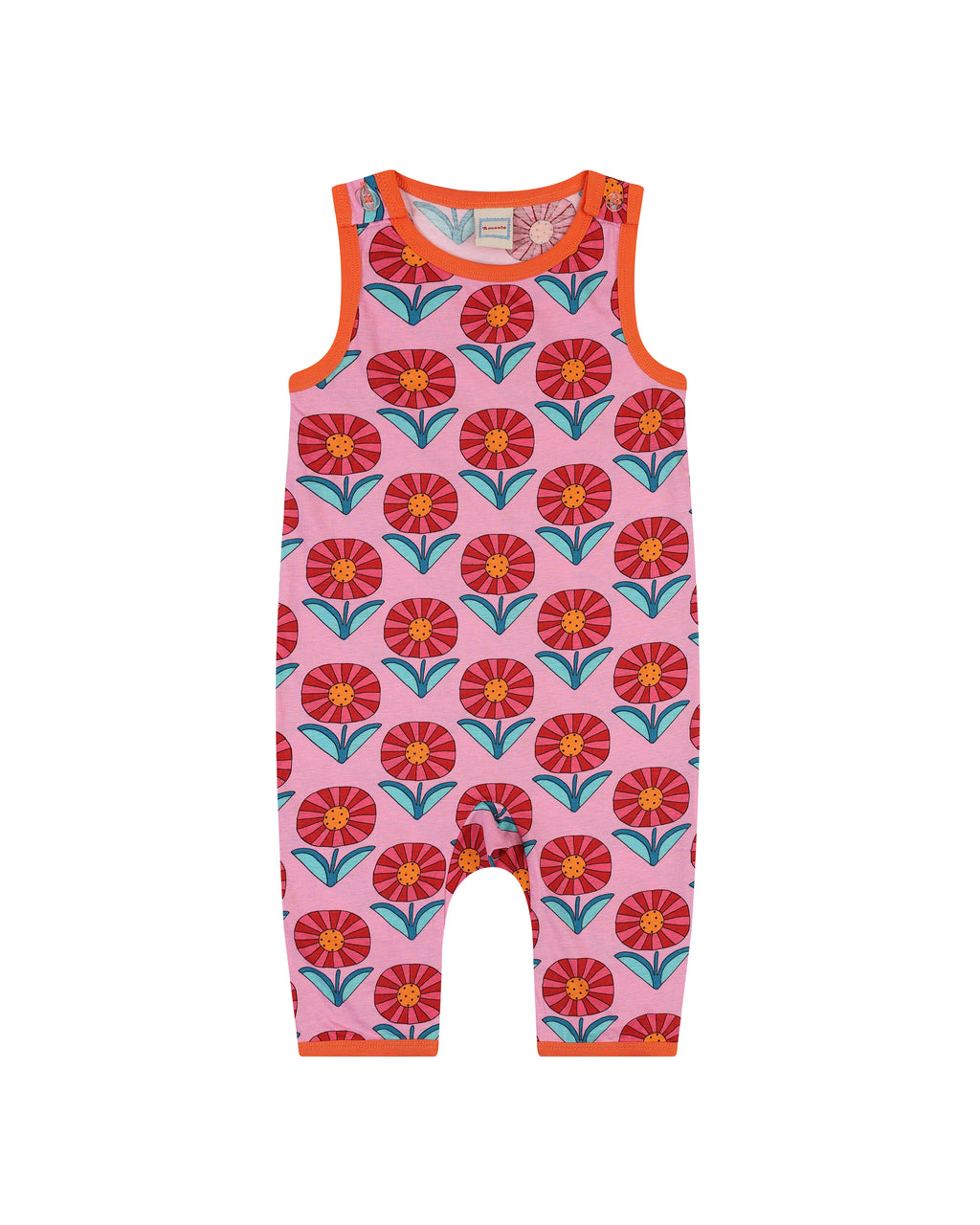 organic cotton - Kai Short Dungarees - Sunny Flower - Dungarees - Ameelo - baby kids clothing