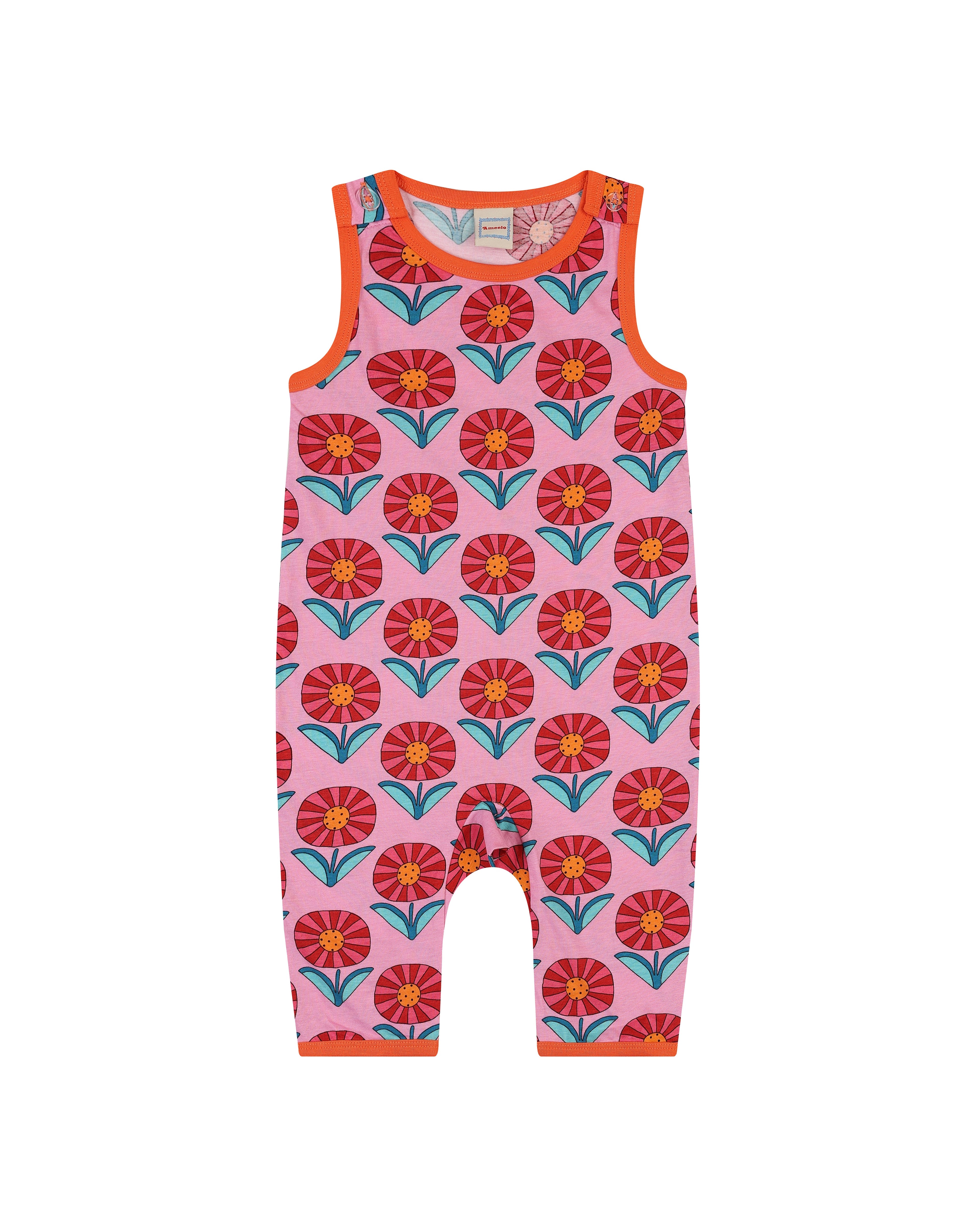 organic cotton - Kai Short Dungarees - Sunny Flower - Dungarees - Ameelo - baby kids clothing