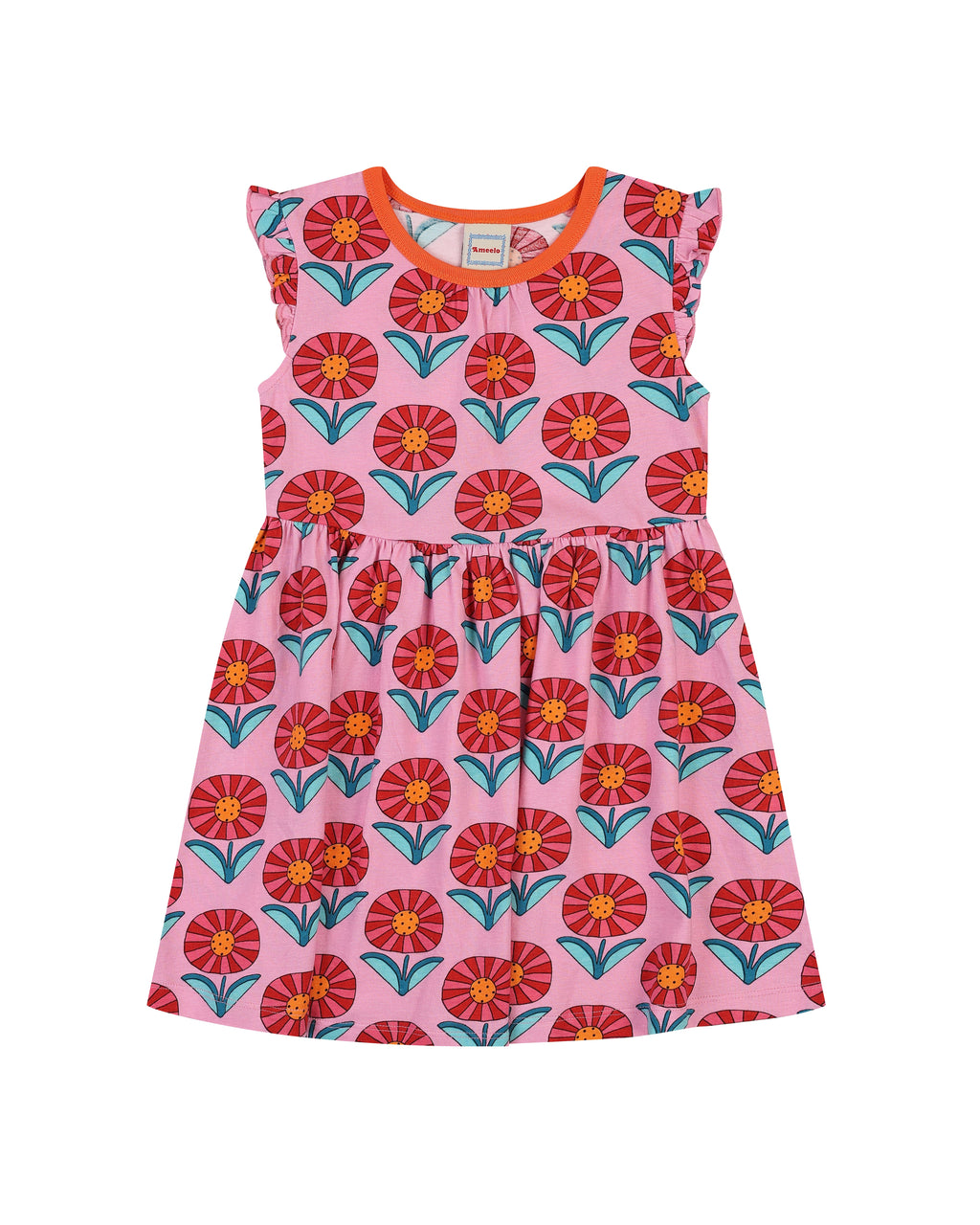 organic cotton - Nina Angel Sleeve Dress - Sunny Flower - Dress - Ameelo - baby kids clothing