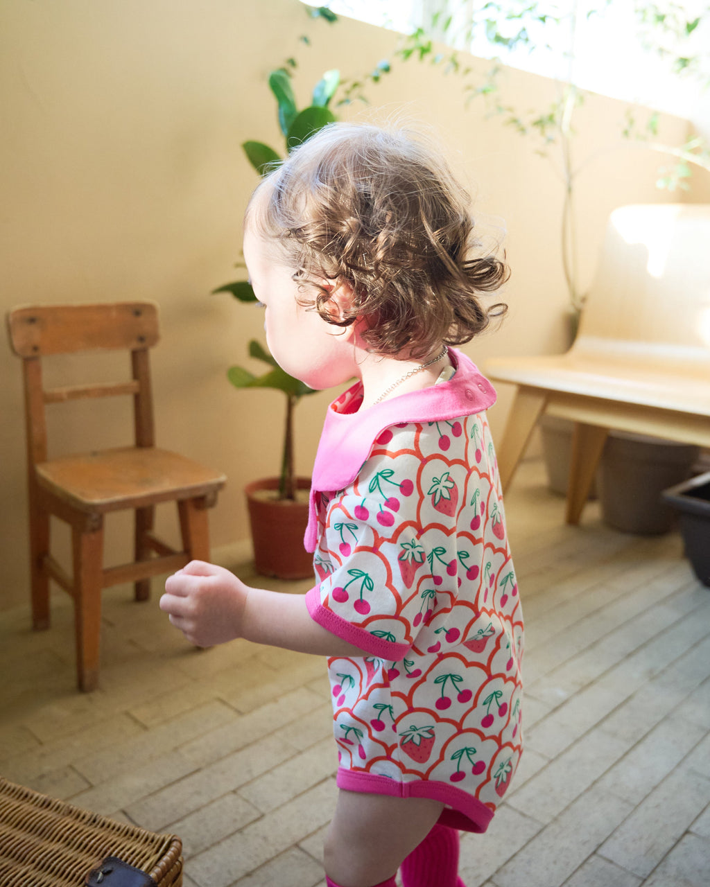 organic cotton - Rey Short Sleeve Bodysuit - Cherry Berry - Bodysuit - Ameelo - baby kids clothing