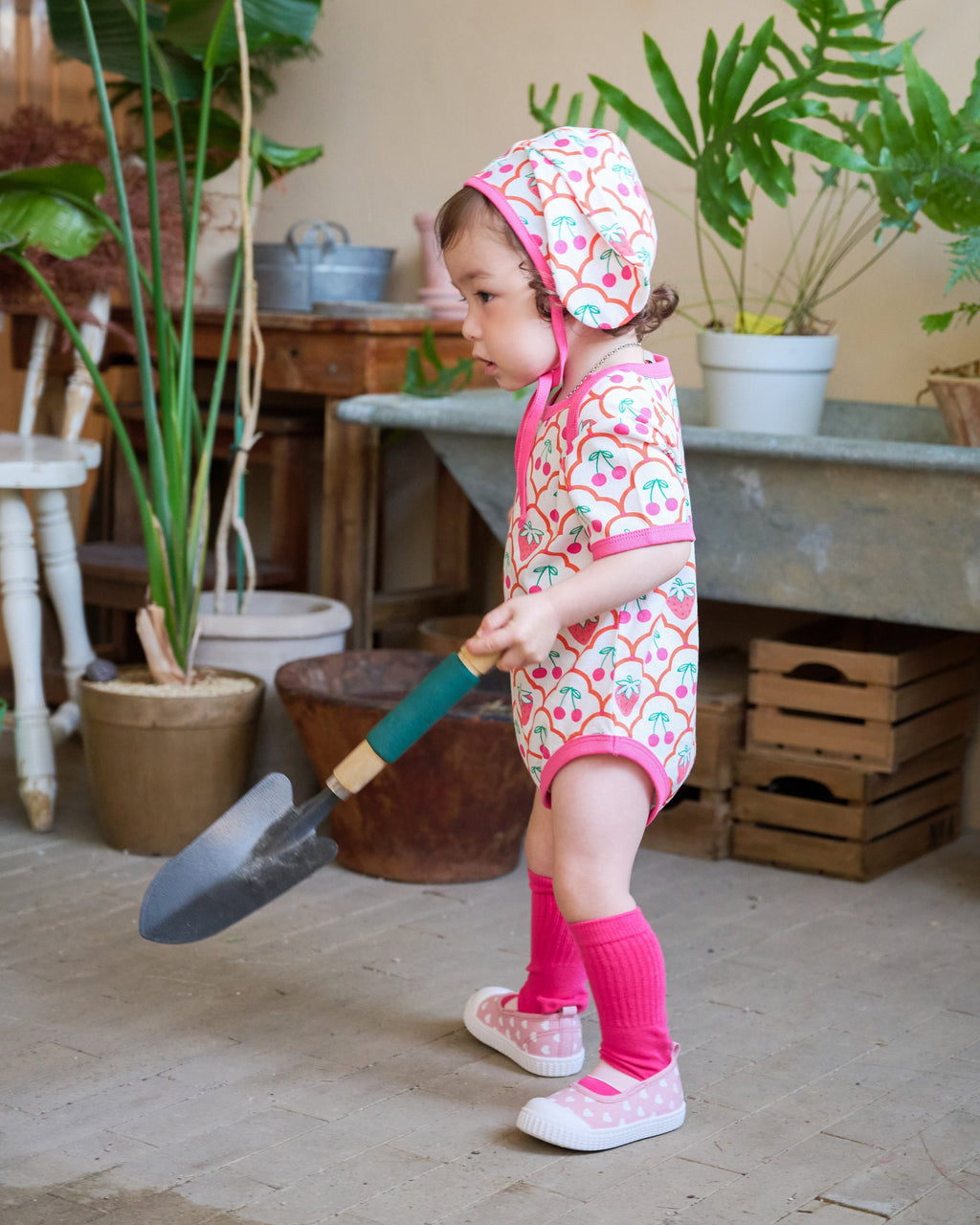 organic cotton - Rey Short Sleeve Bodysuit - Cherry Berry - Bodysuit - Ameelo - baby kids clothing