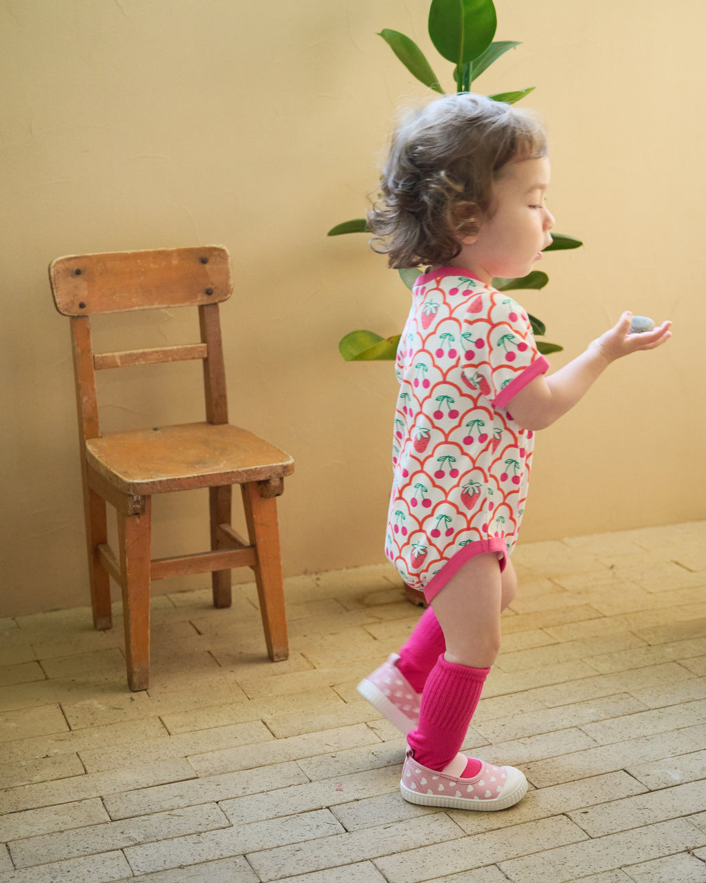 organic cotton - Rey Short Sleeve Bodysuit - Cherry Berry - Bodysuit - Ameelo - baby kids clothing
