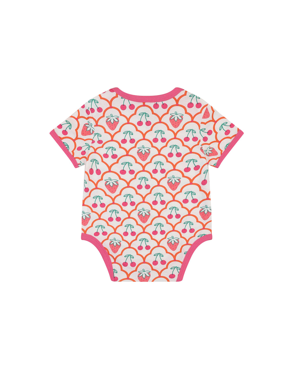 organic cotton - Rey Short Sleeve Bodysuit - Cherry Berry - Bodysuit - Ameelo - baby kids clothing