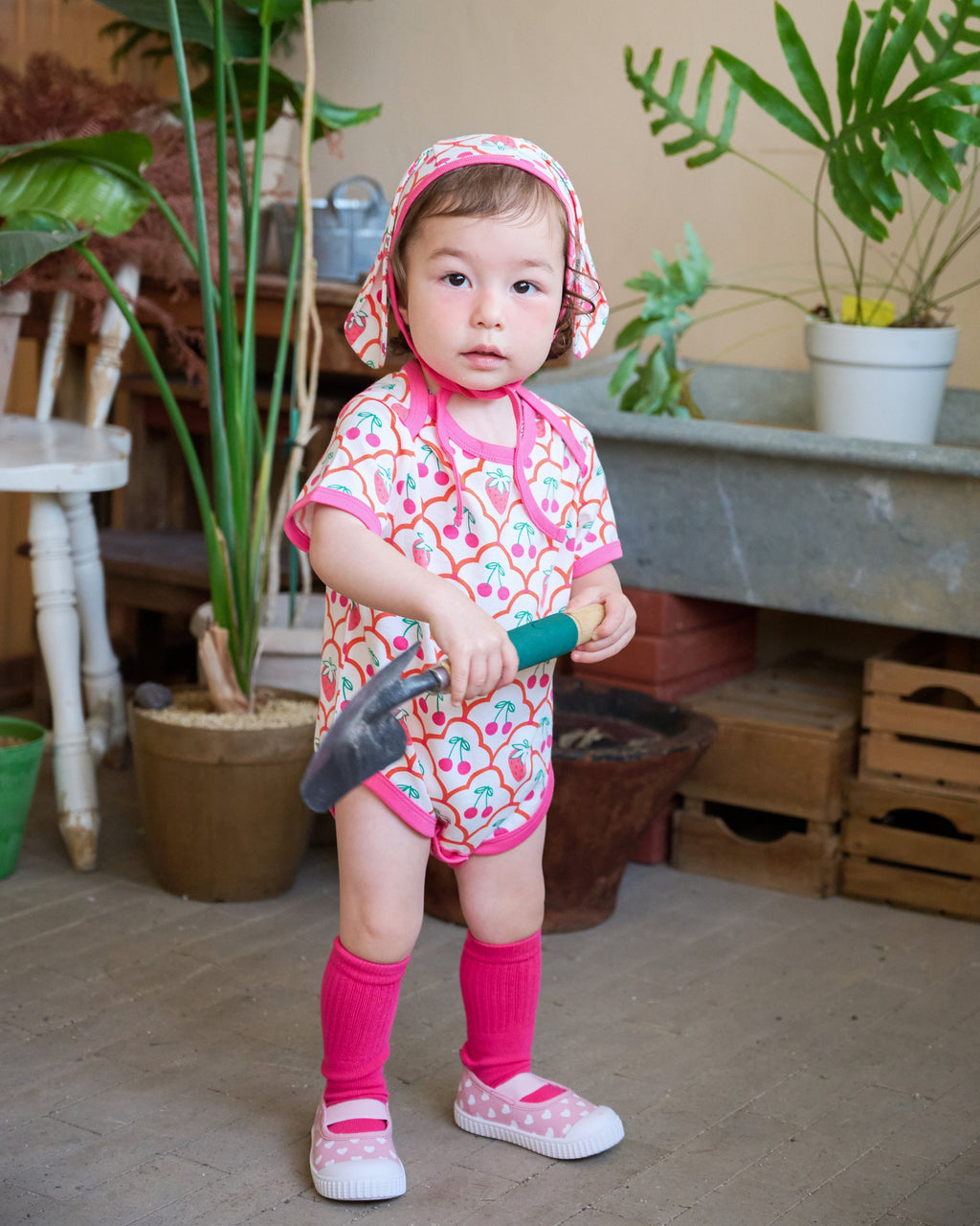 organic cotton - Rey Short Sleeve Bodysuit - Cherry Berry - Bodysuit - Ameelo - baby kids clothing