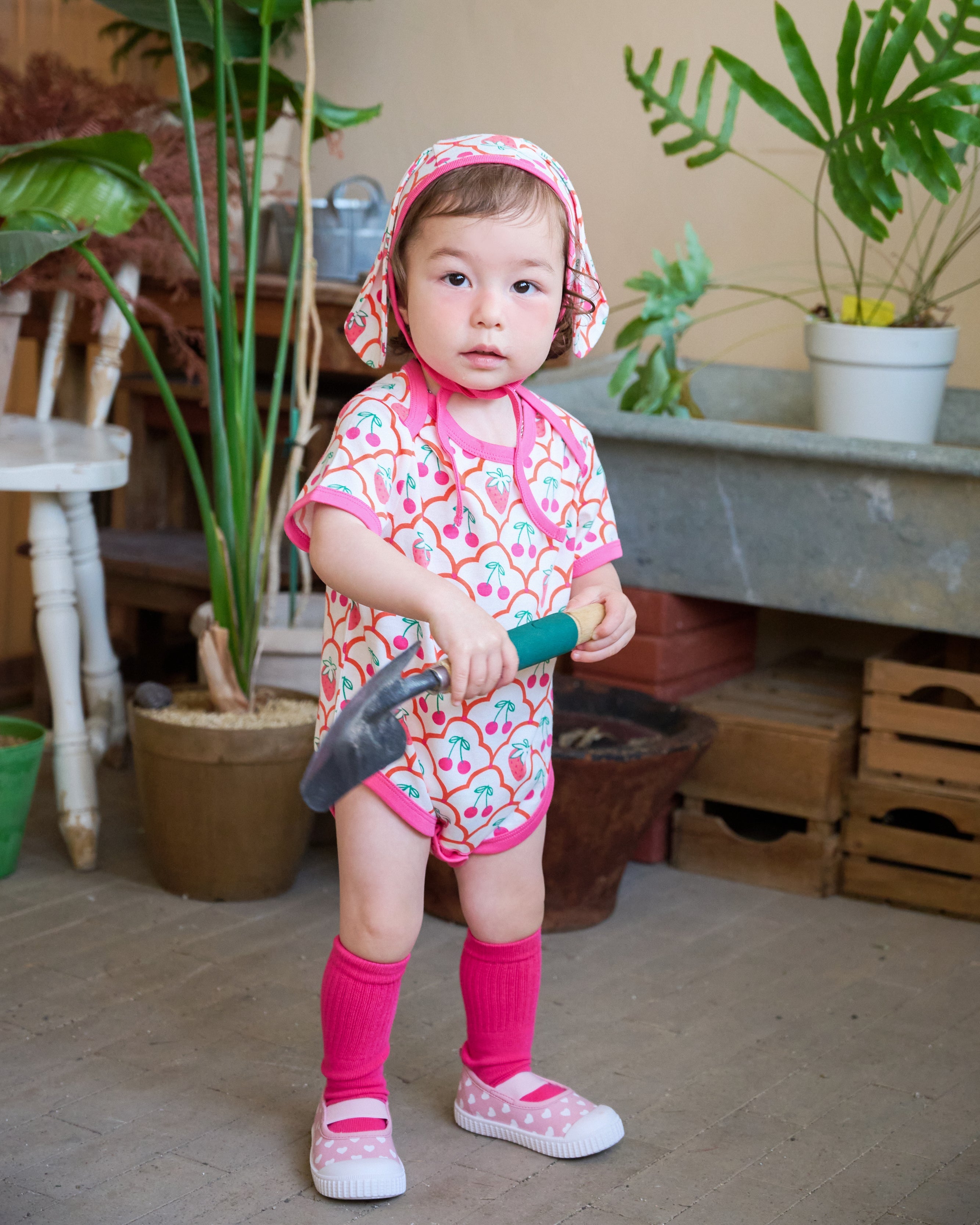 organic cotton - Rey Short Sleeve Bodysuit - Cherry Berry - Bodysuit - Ameelo - baby kids clothing