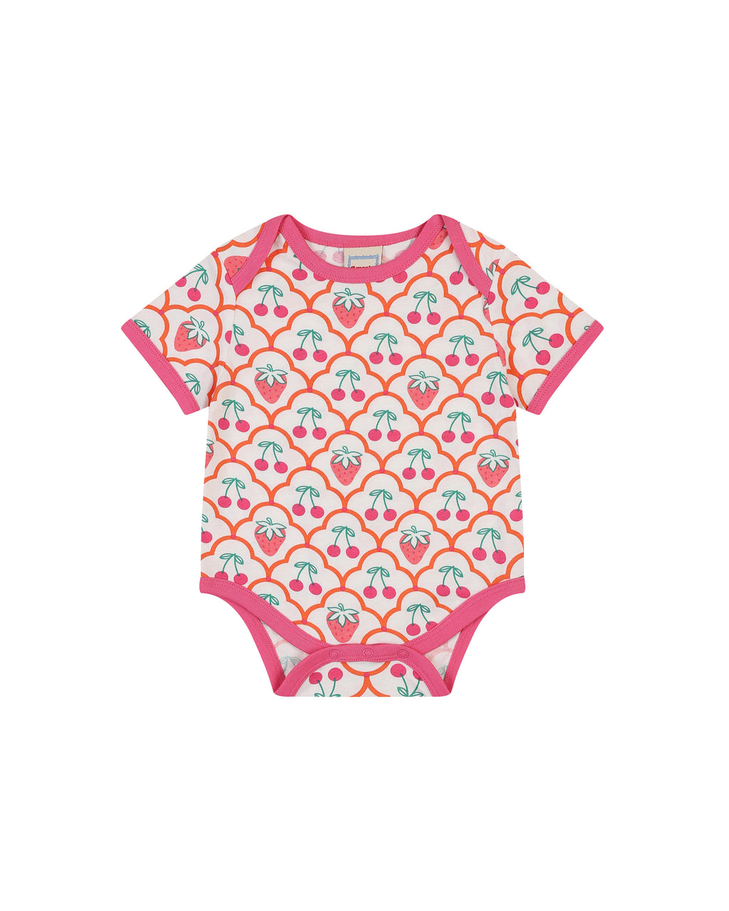organic cotton - Rey Short Sleeve Bodysuit - Cherry Berry - Bodysuit - Ameelo - baby kids clothing
