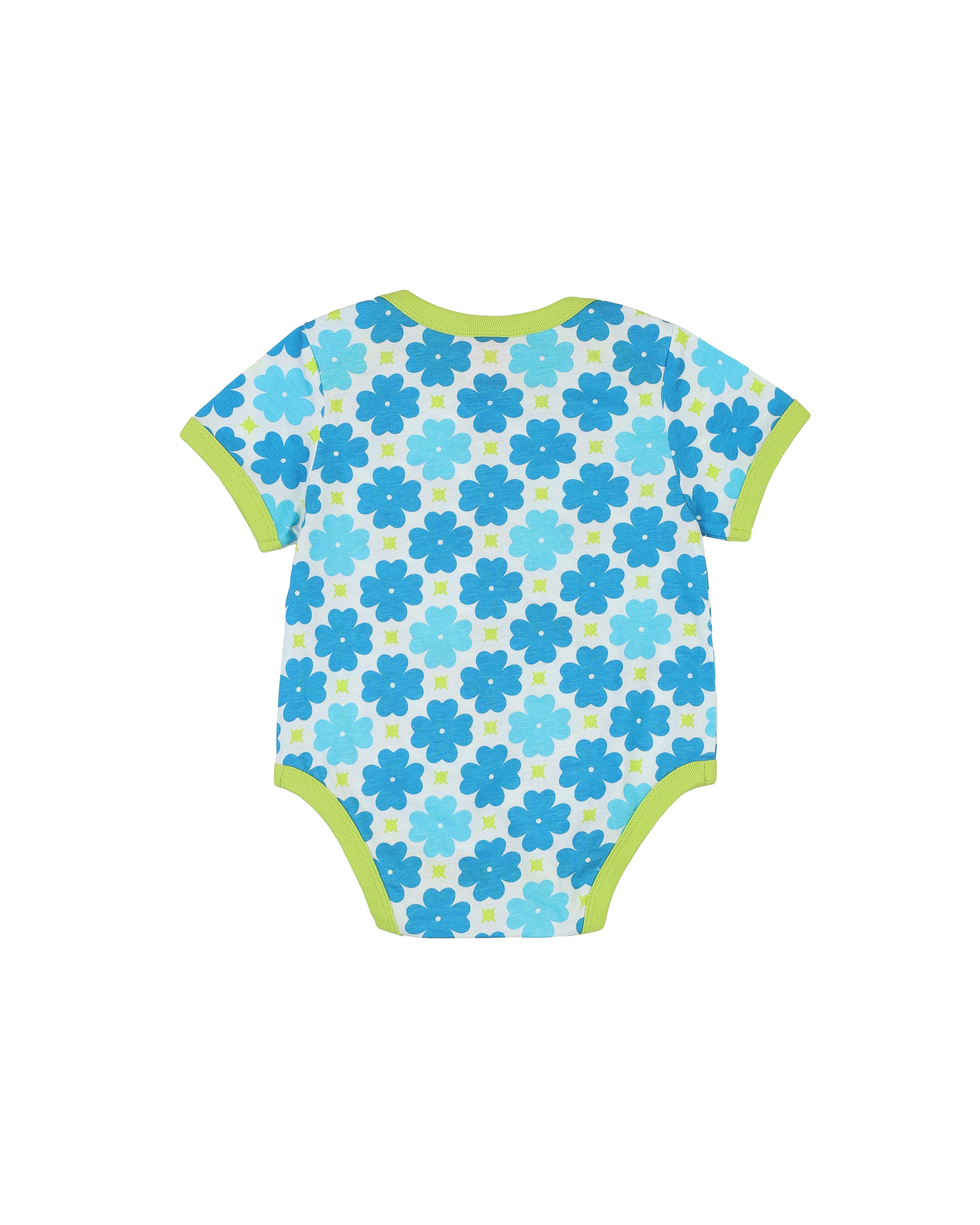 organic cotton - Rey Short Sleeve Bodysuit - Sky Clover - Bodysuit - Ameelo - baby kids clothing