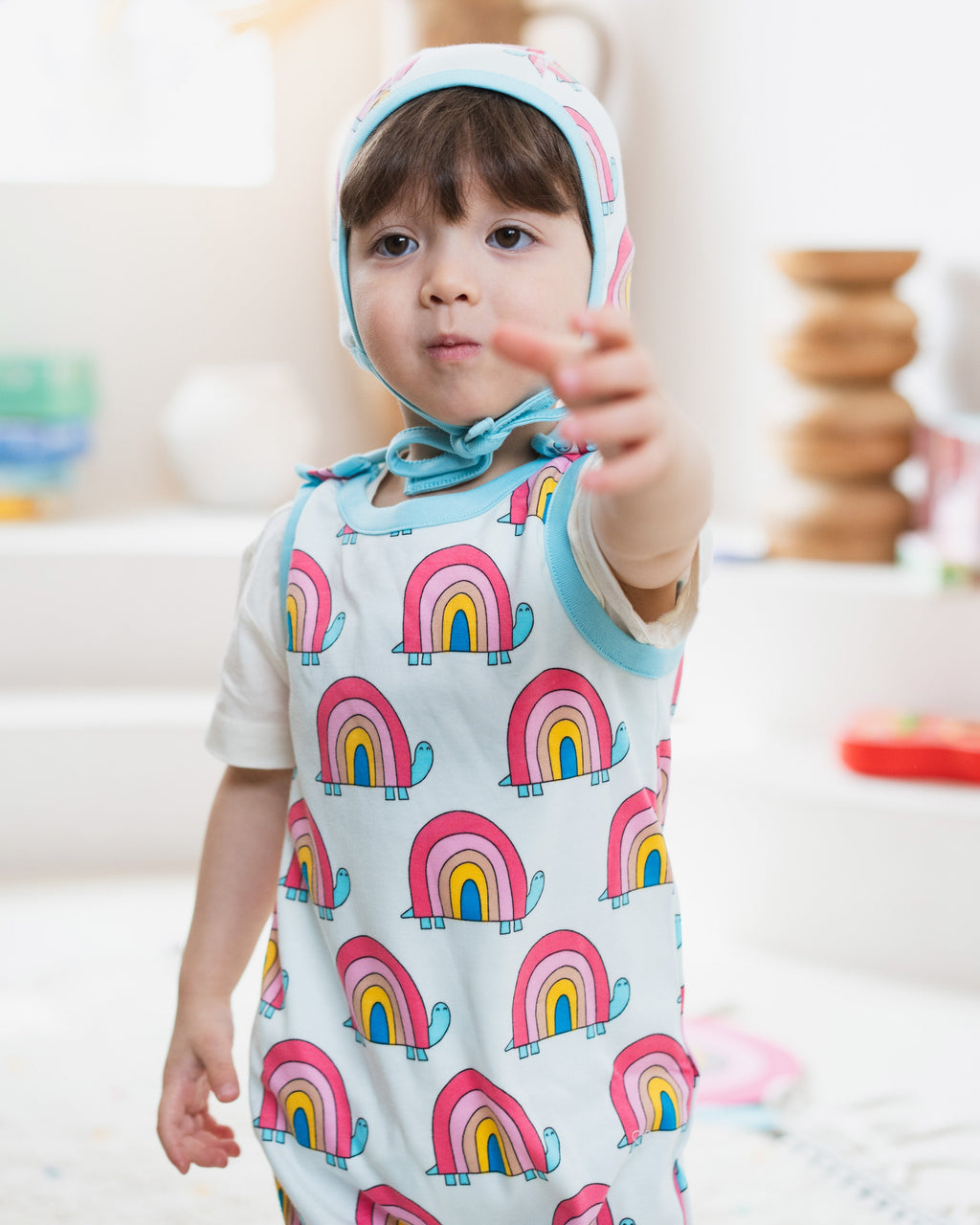 organic cotton - Parker Bonnet - Rainbow Turtle - Bonnet - Ameelo - baby kids clothing