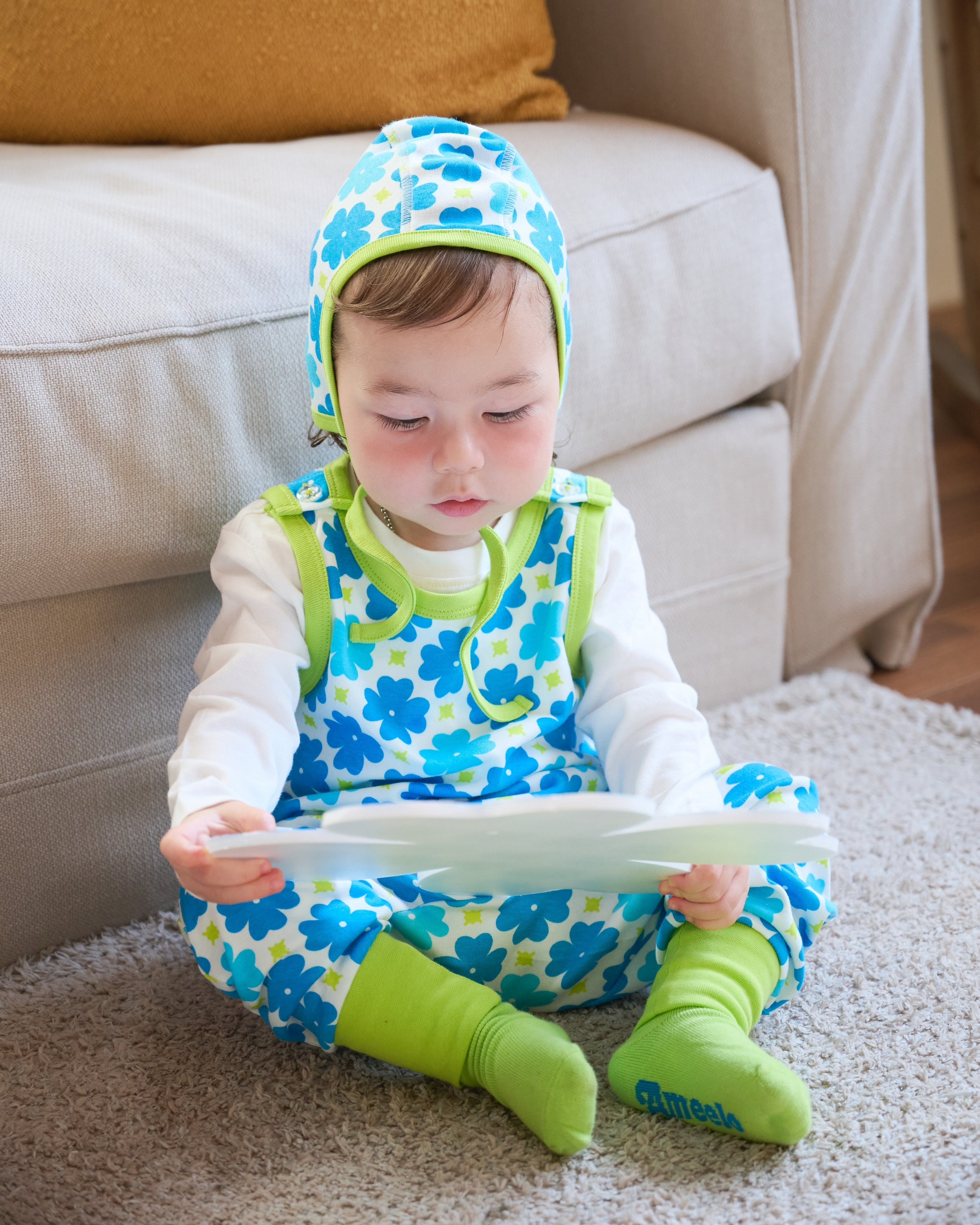 organic cotton - Piper Bonnet - Sky Clover - Bonnet - Ameelo - baby kids clothing